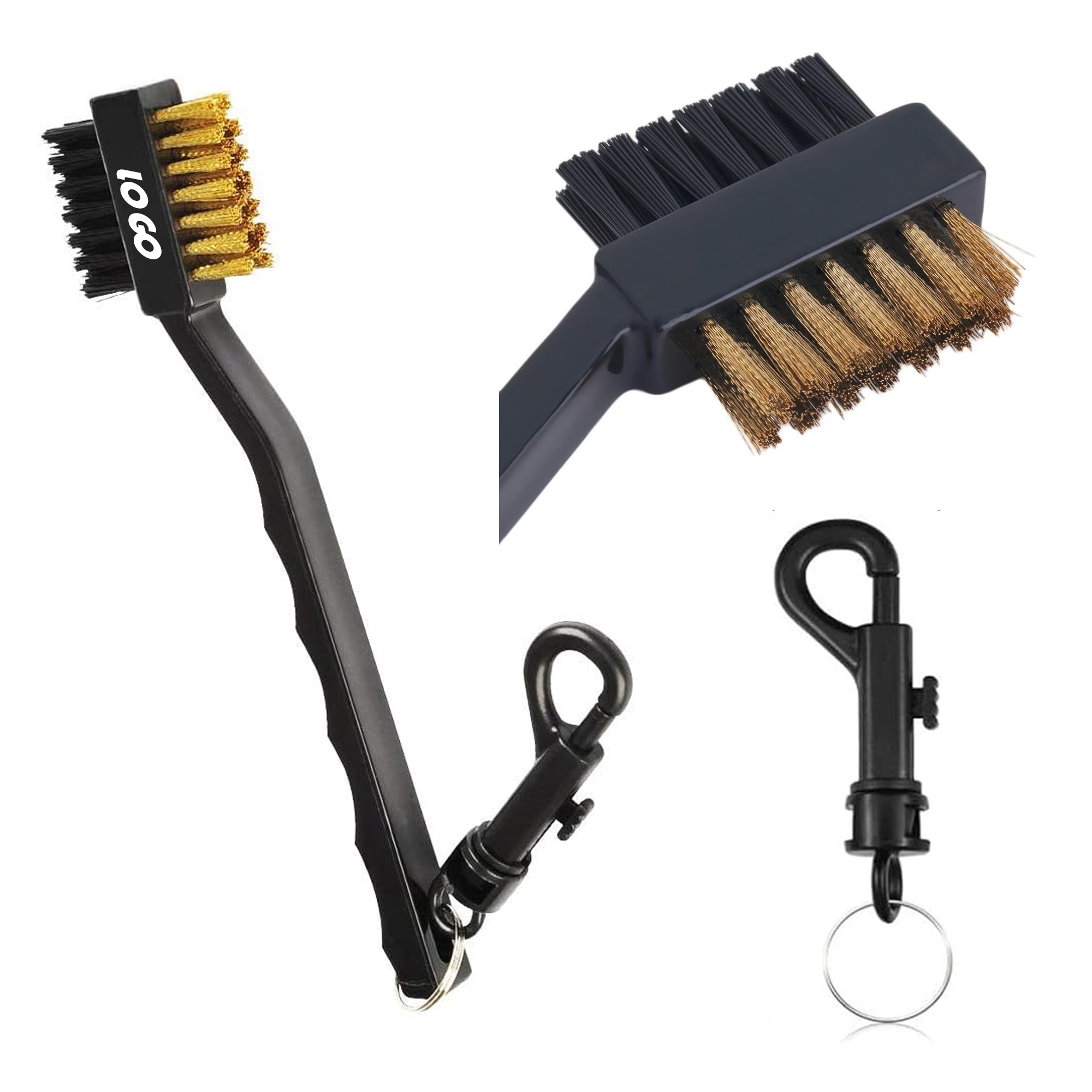 Golf Club Cleaning Brush With Retractable Clip 1