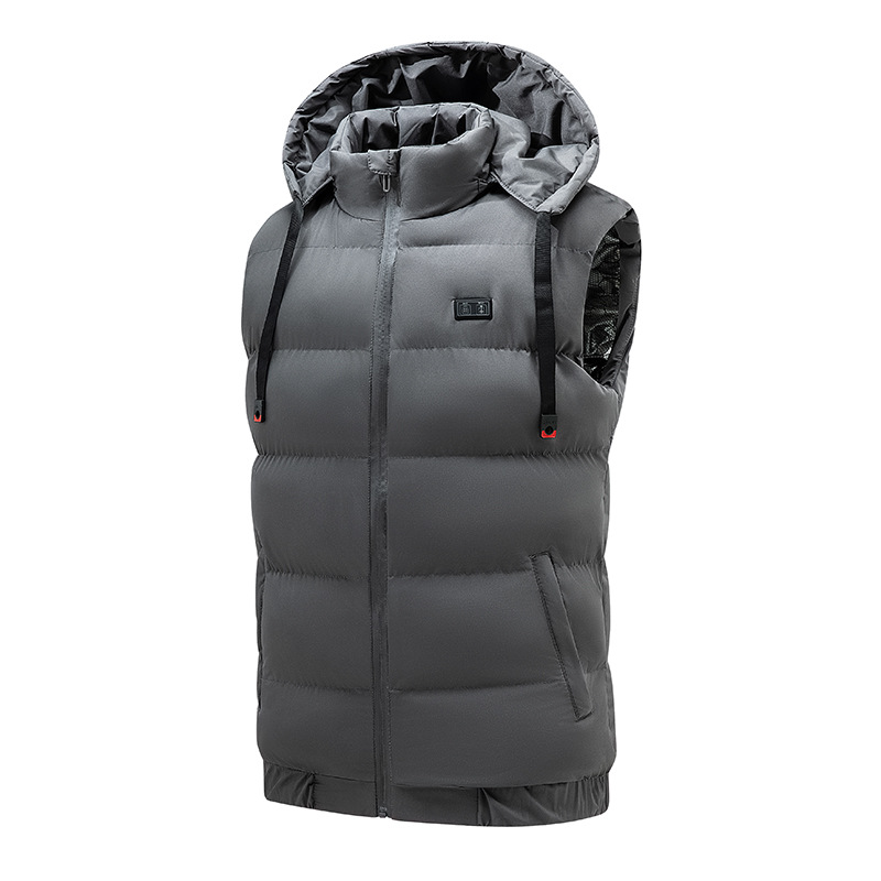 9 Areas Heated Vest Removable Hat w/Two Button Control 5