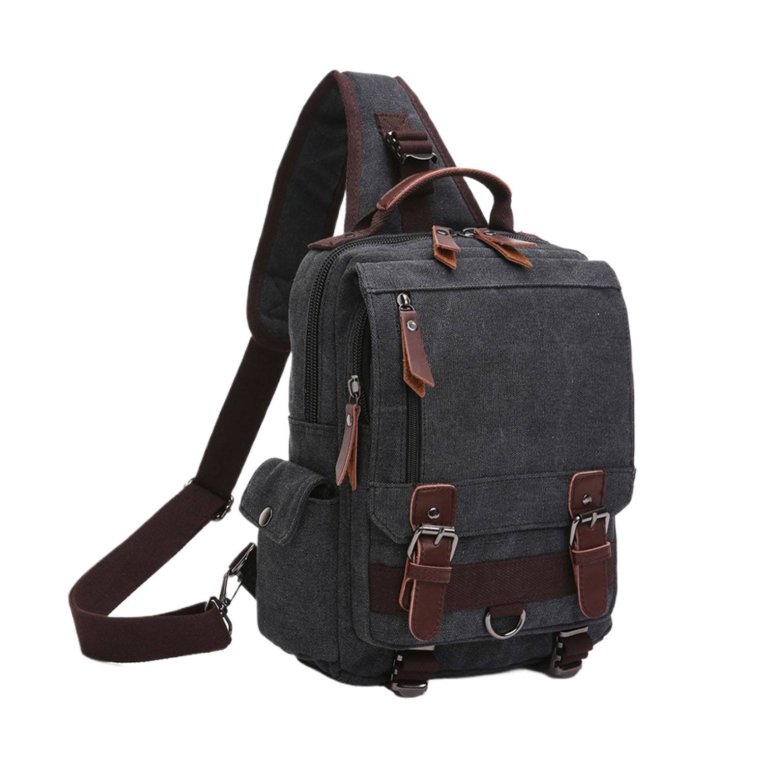 Large Capacity Canvas Crossbody Backpack for Business Travel 7