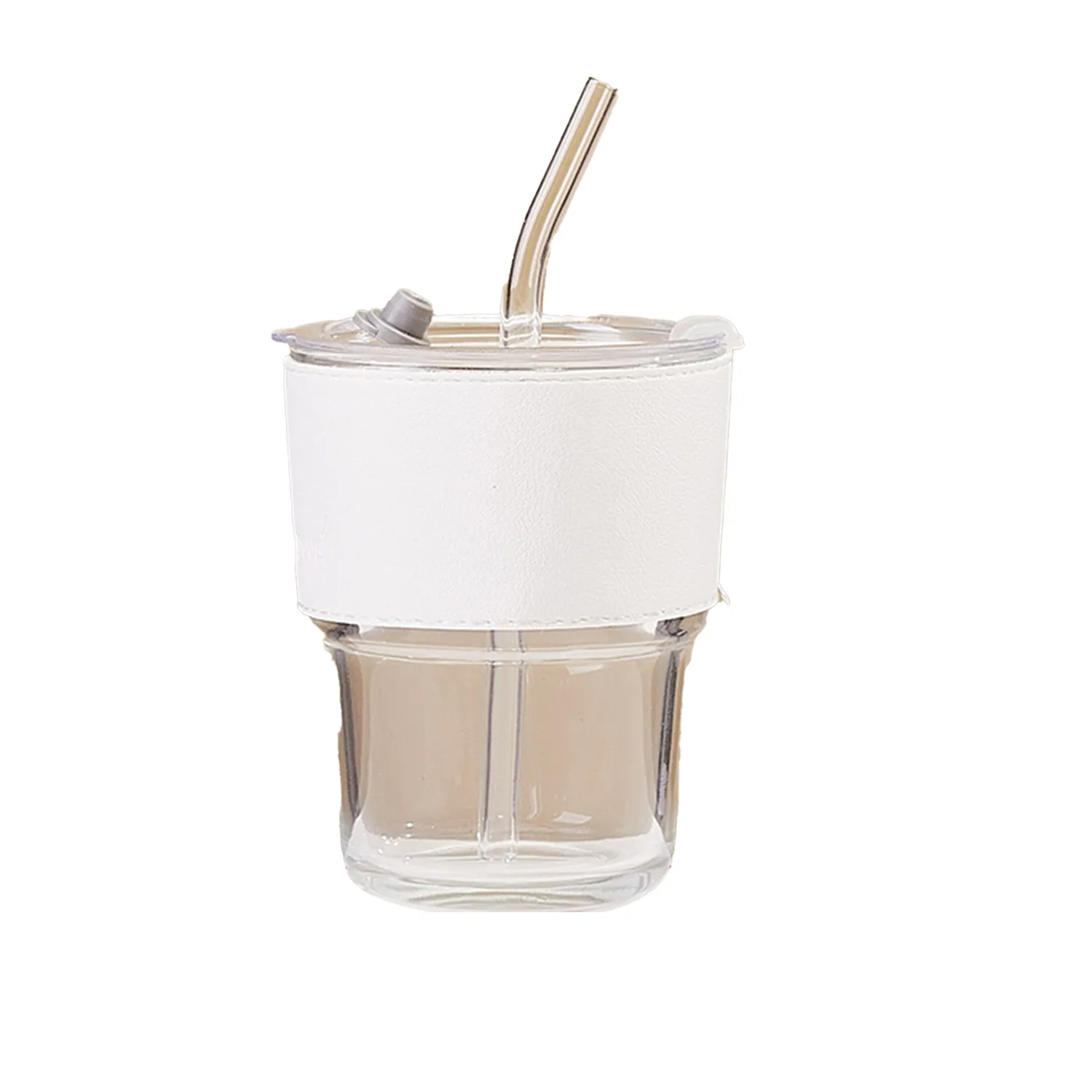 Glass Cup With Cover And Straw 6