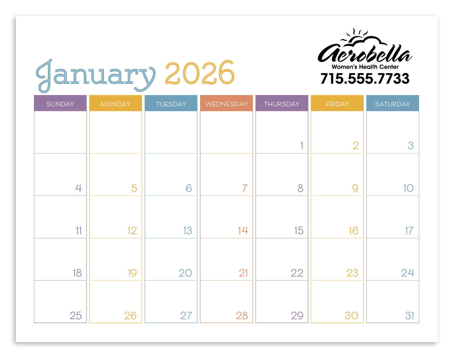 Triumph® Calendars Small Monthly Desk Pad - Colors 1
