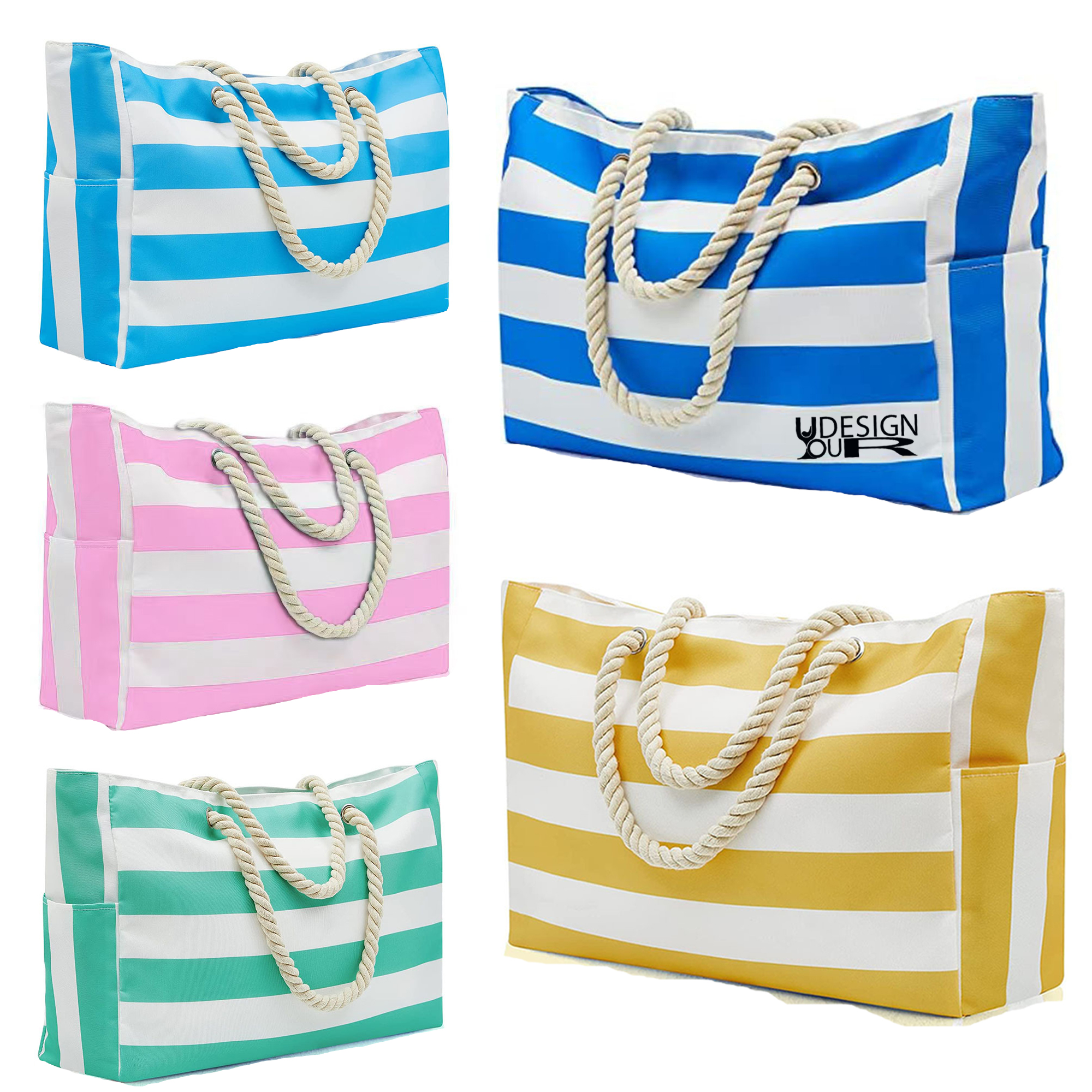 Beach Bags Waterproof Sandproof Swim Pool Tote, custom tote bag with logo imprint 2