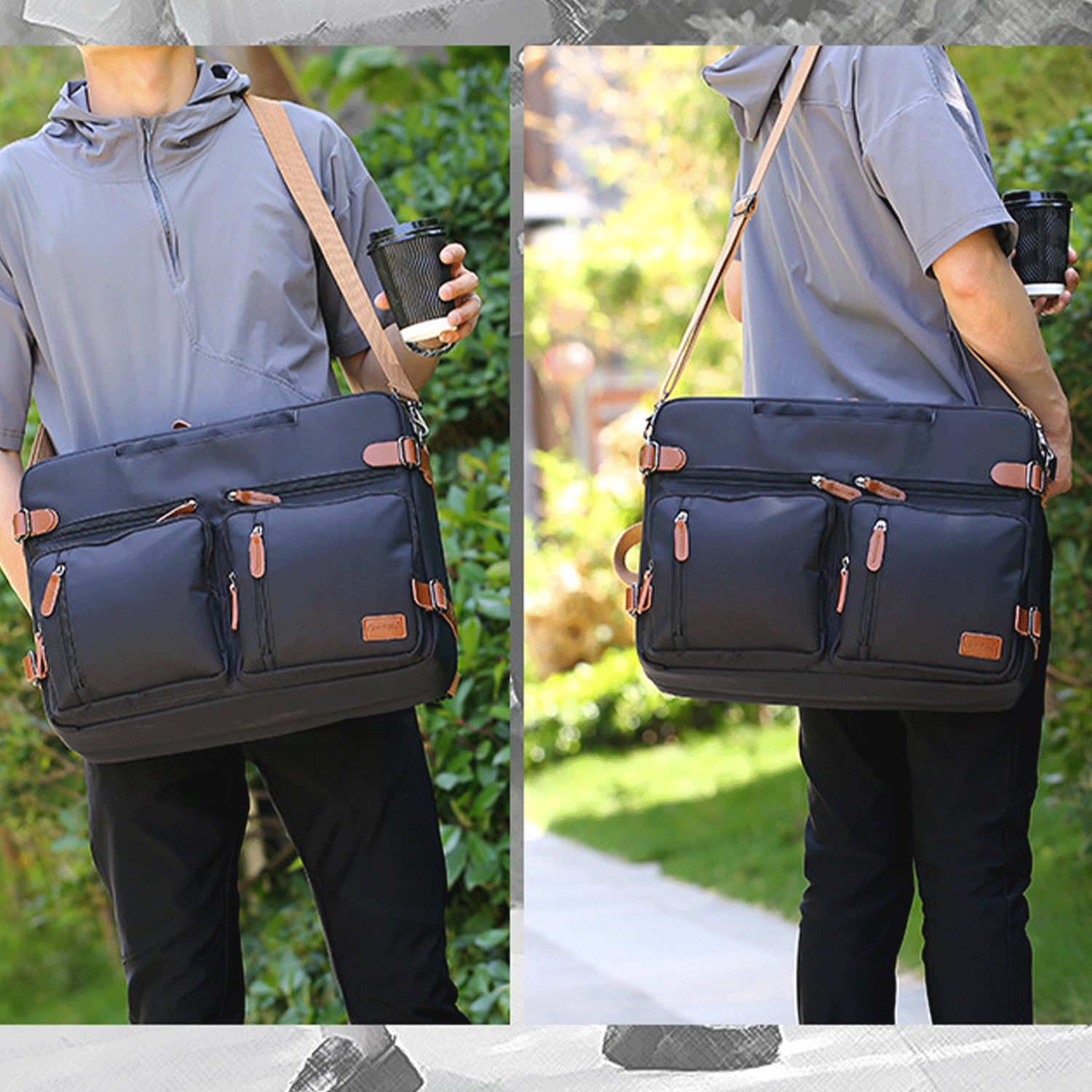 15.6 inch Polyester Laptop Briefcase messenger bag 4