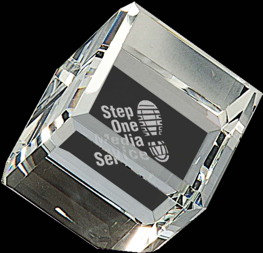 Beveled Cube Crystal Award 2
