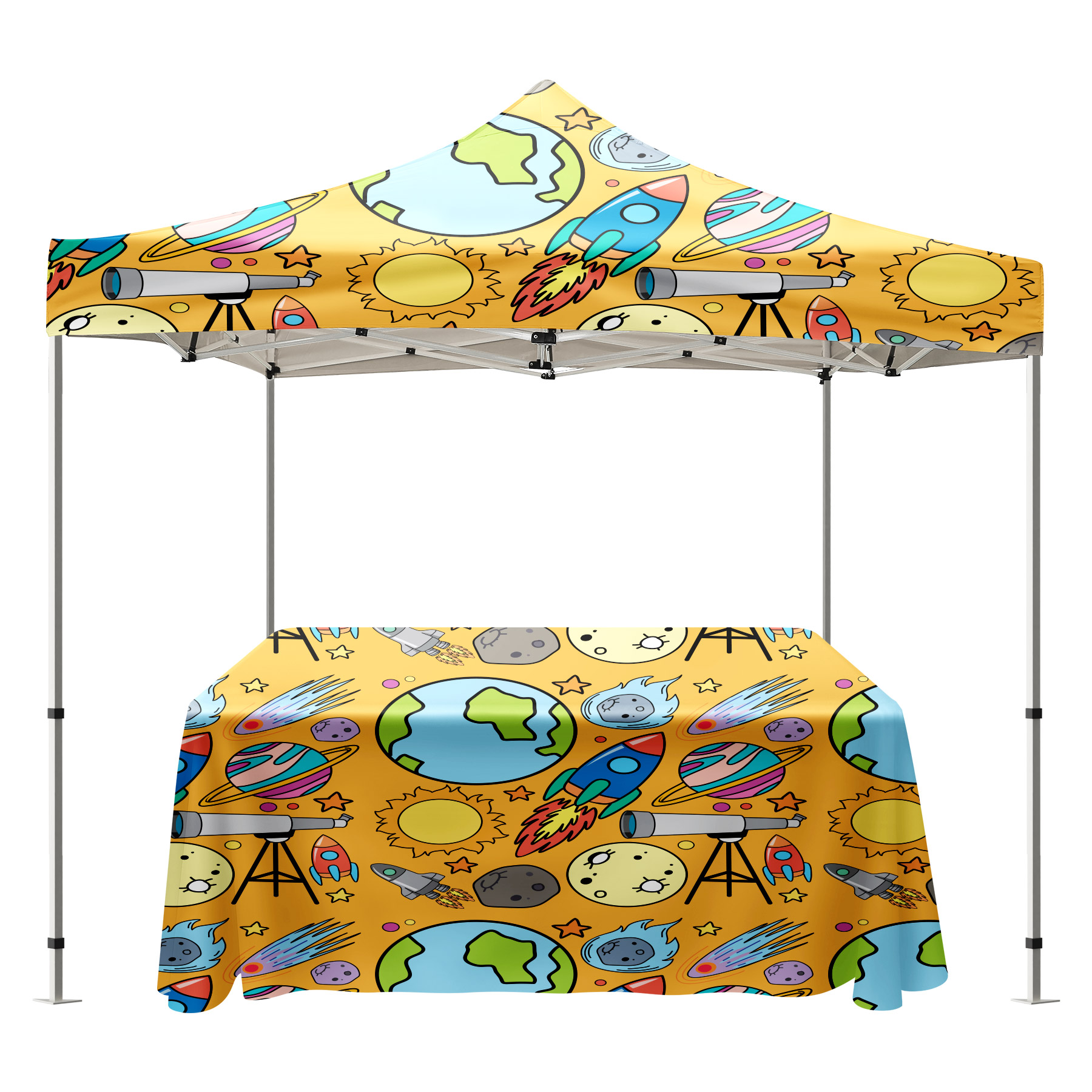 10' x 10' Advertising Canopy Tent With 6' Sublimated Table Cover Set 2