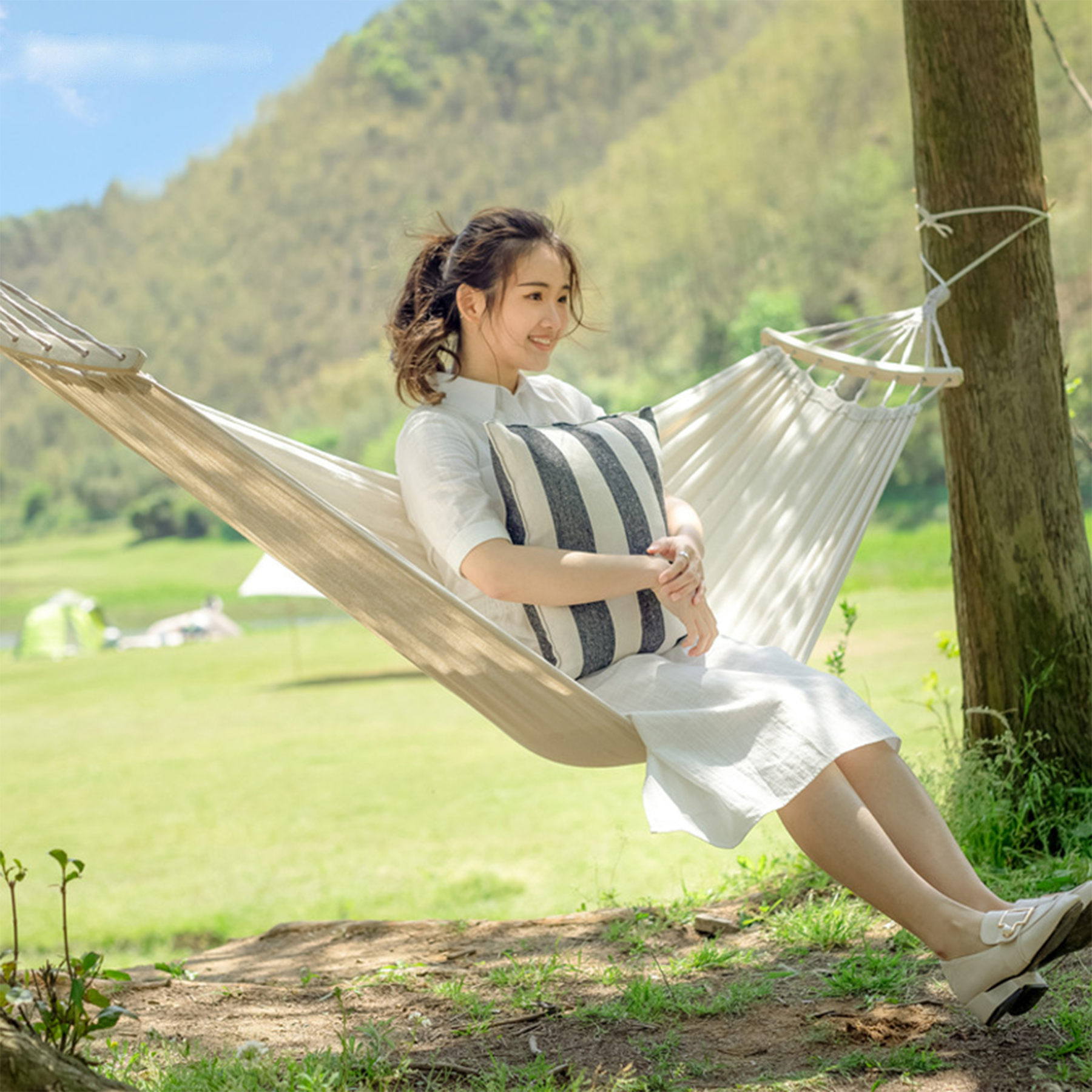 Garden Canvas Hammock with Travel Bag 4