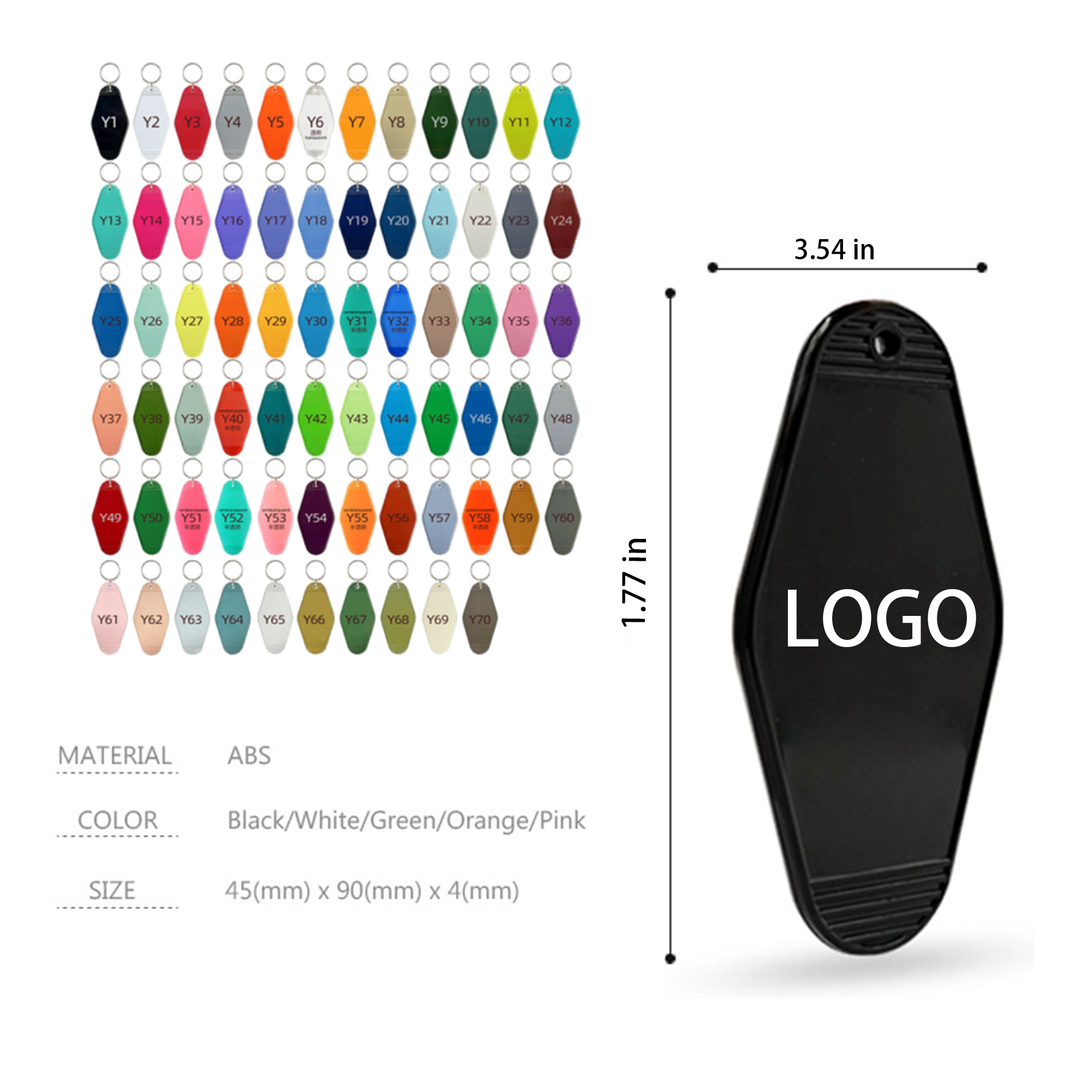 Diamond Shape Plastic Hotel Luggage Keychain 2