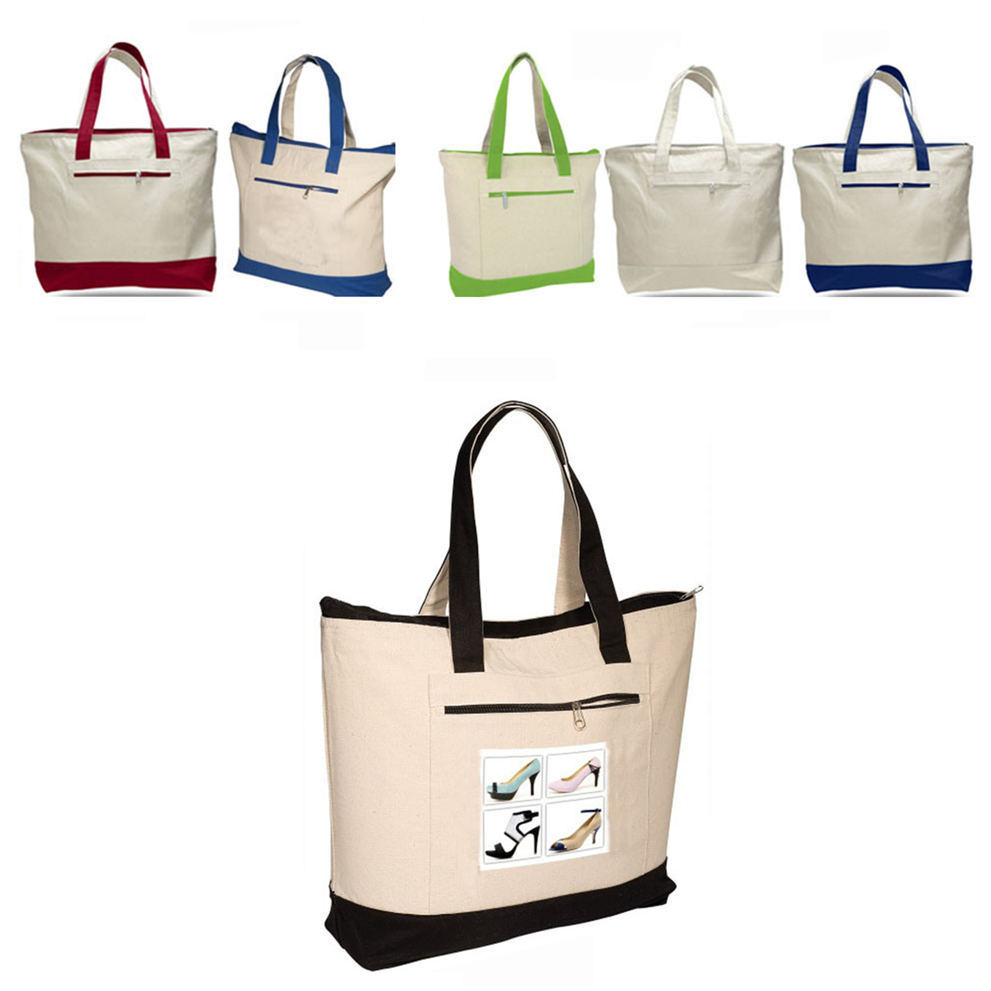 Tote Bag 12oz Colorful Canvas, custom tote bag with logo imprint 2