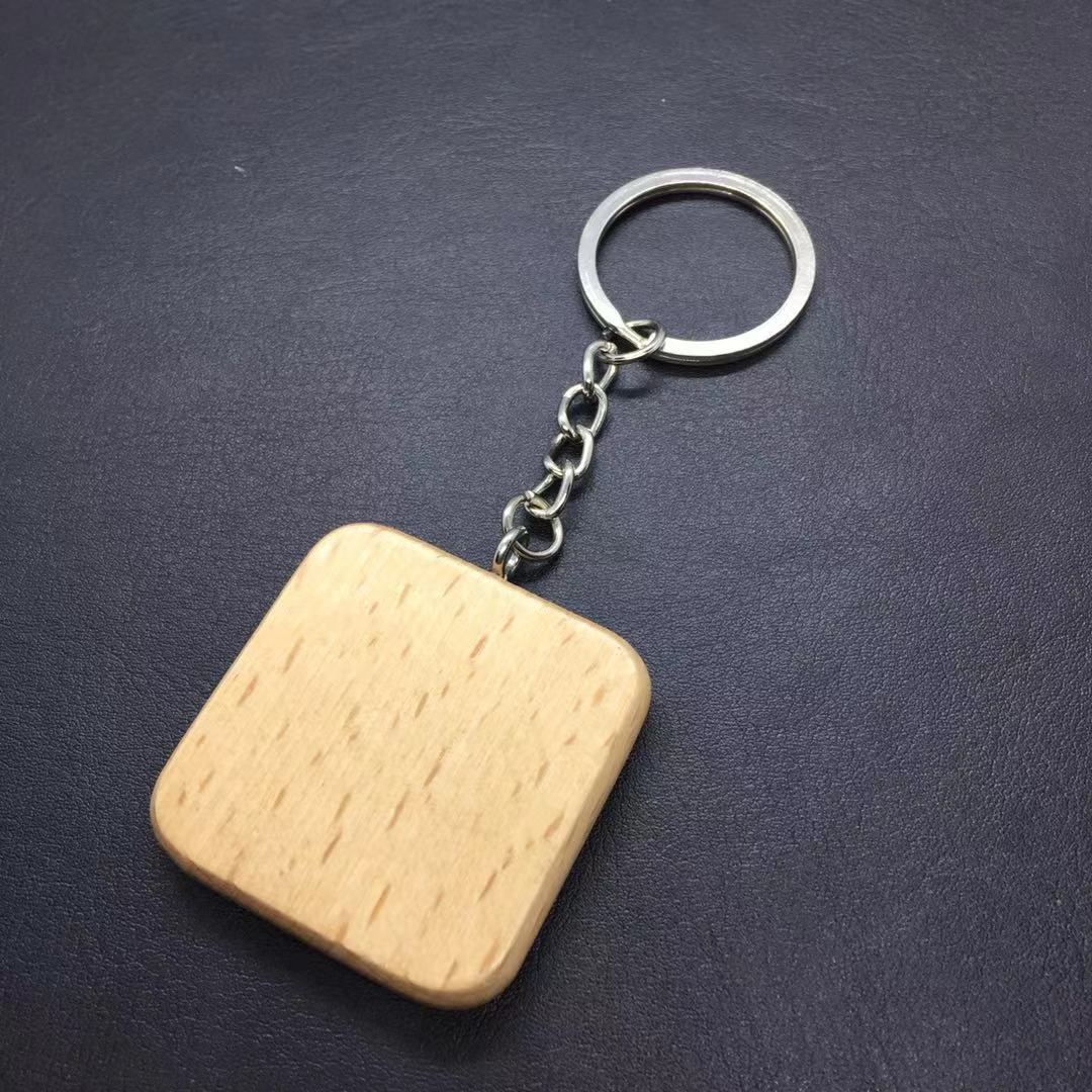 Wood Euro Key Ring 4