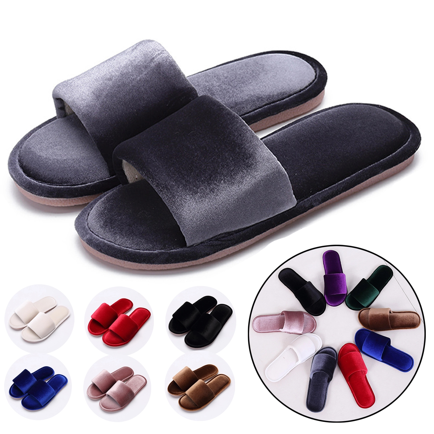 Velvet Non-Slip Indoor Slippers 2