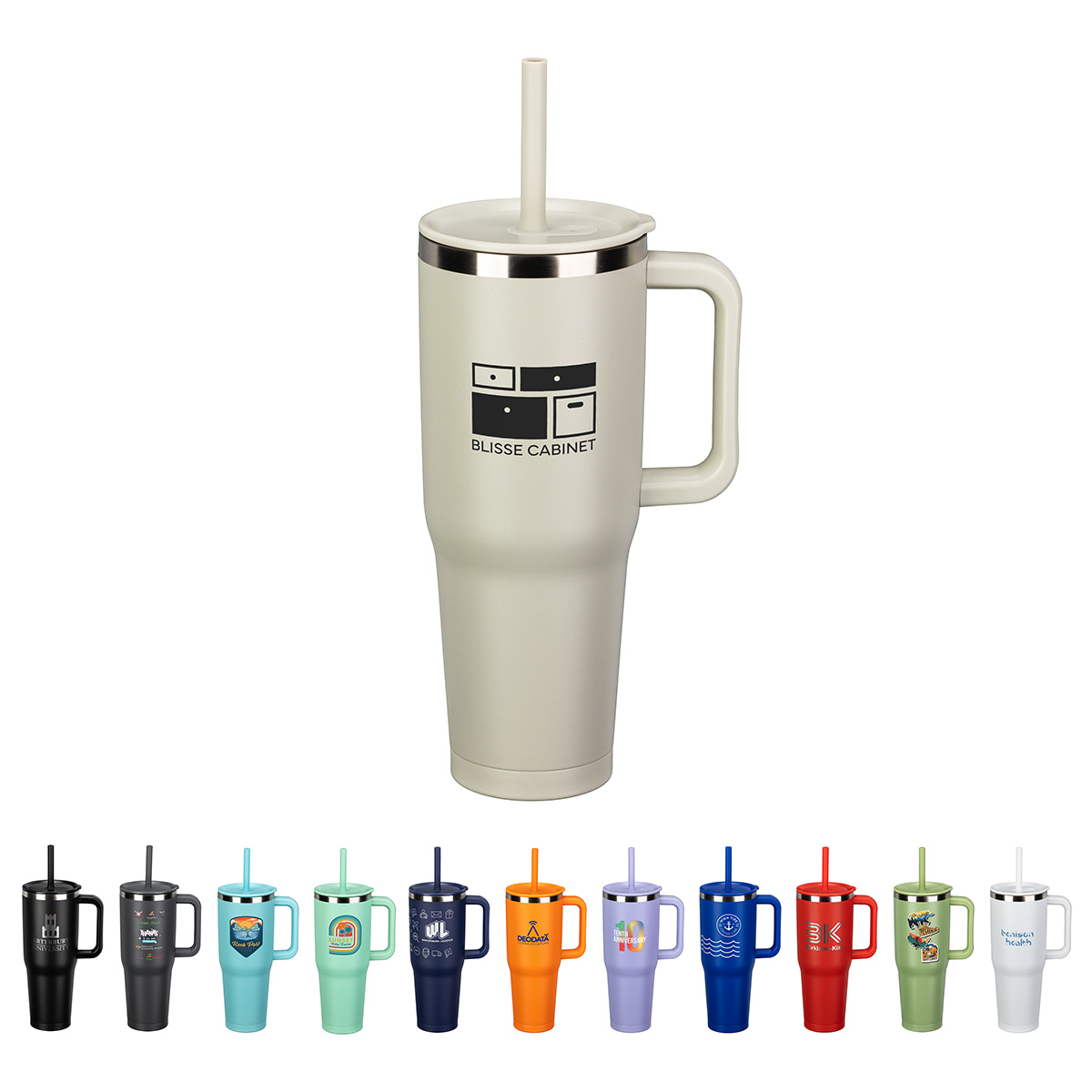 SENSO® Summit 40 oz Insulated Stainless Steel Travel Mug with Press-In Straw Lid 3