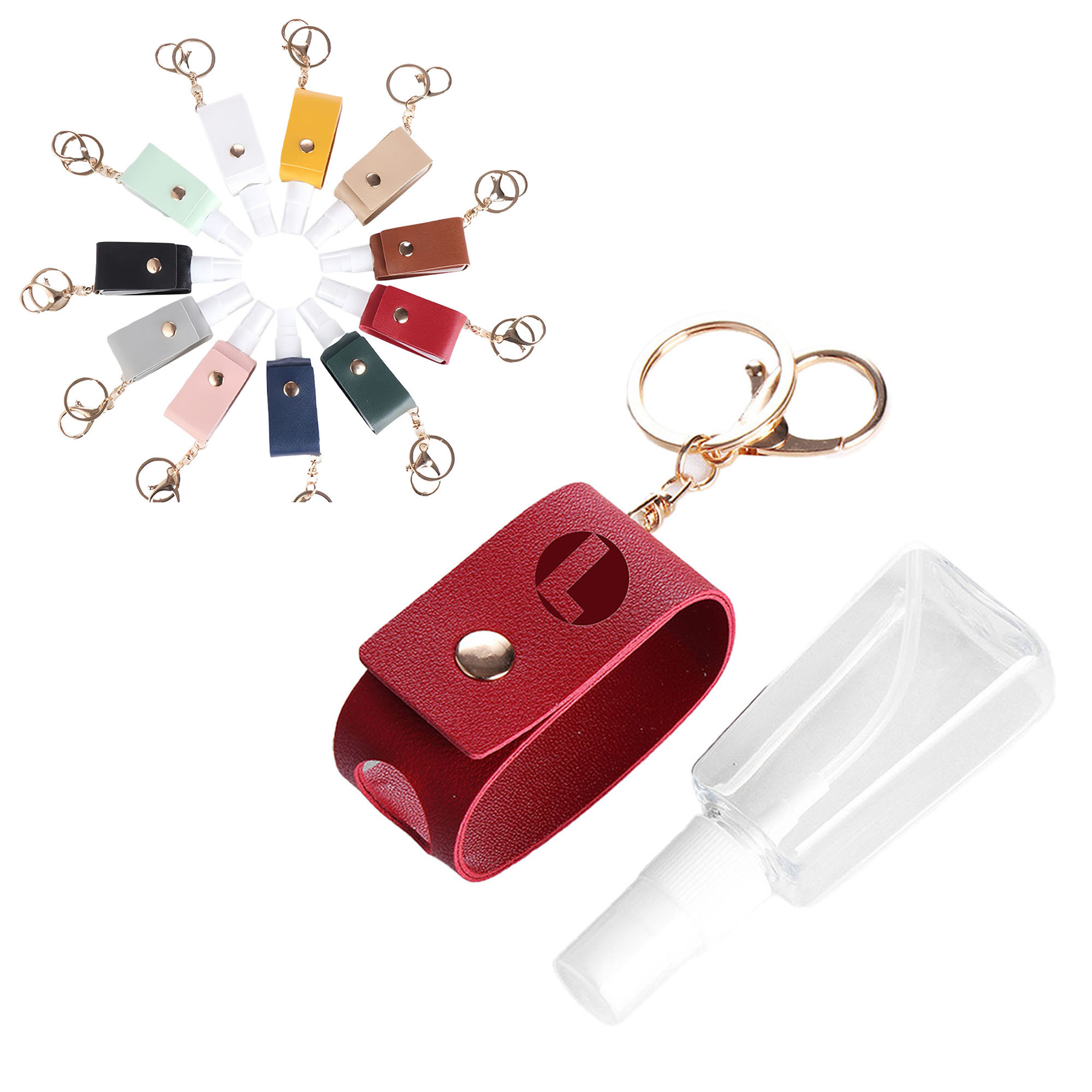 Leather Keychain with Portable Spray Bottle 2