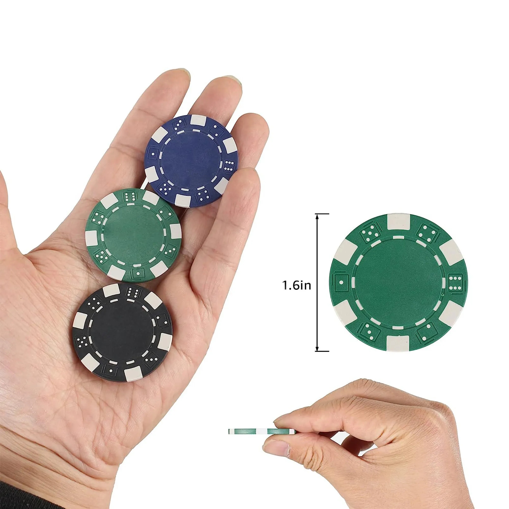 100Pcs Texas Chips Dice Poker Set With Box 3