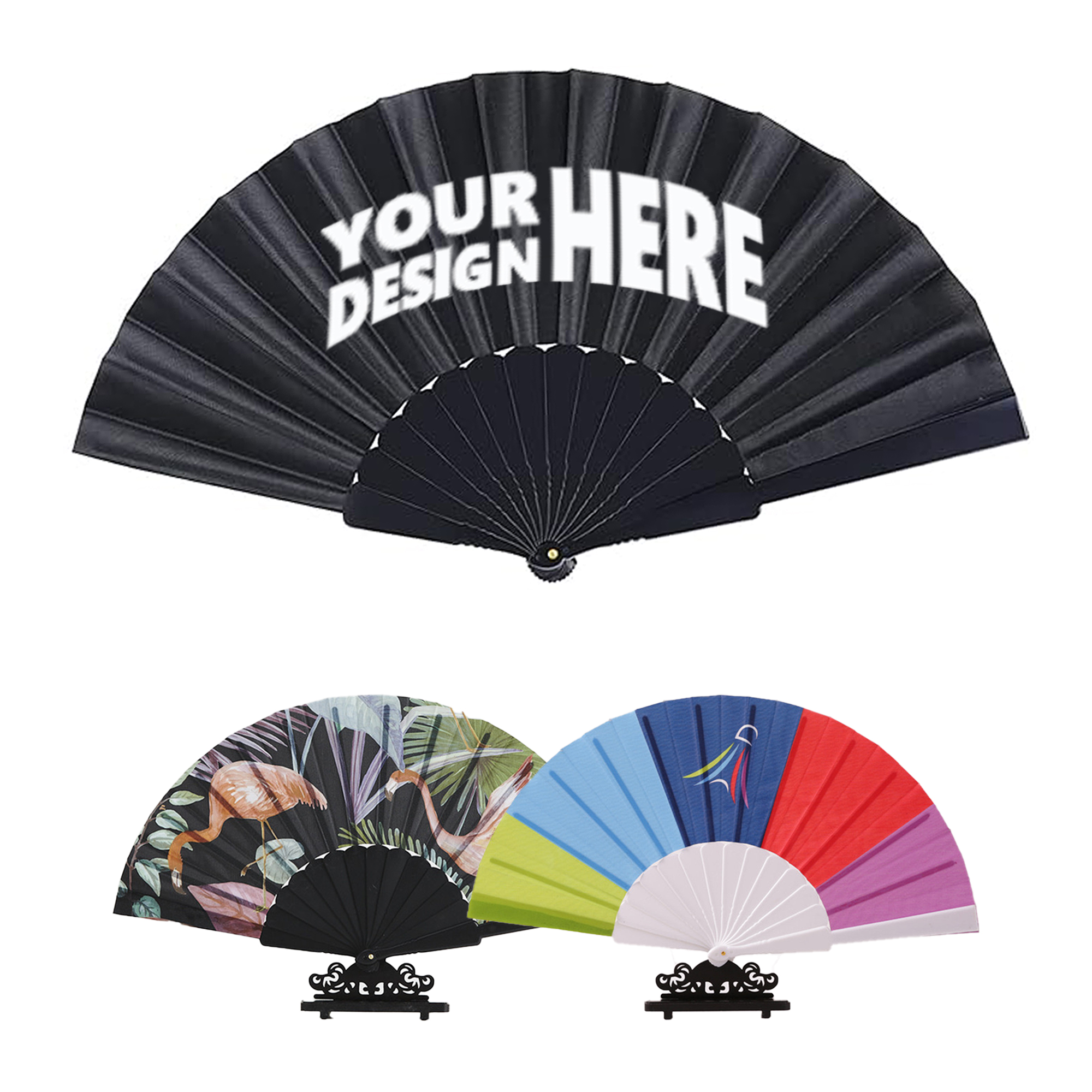 Durable and Customizable Oxford Folding Fan 2