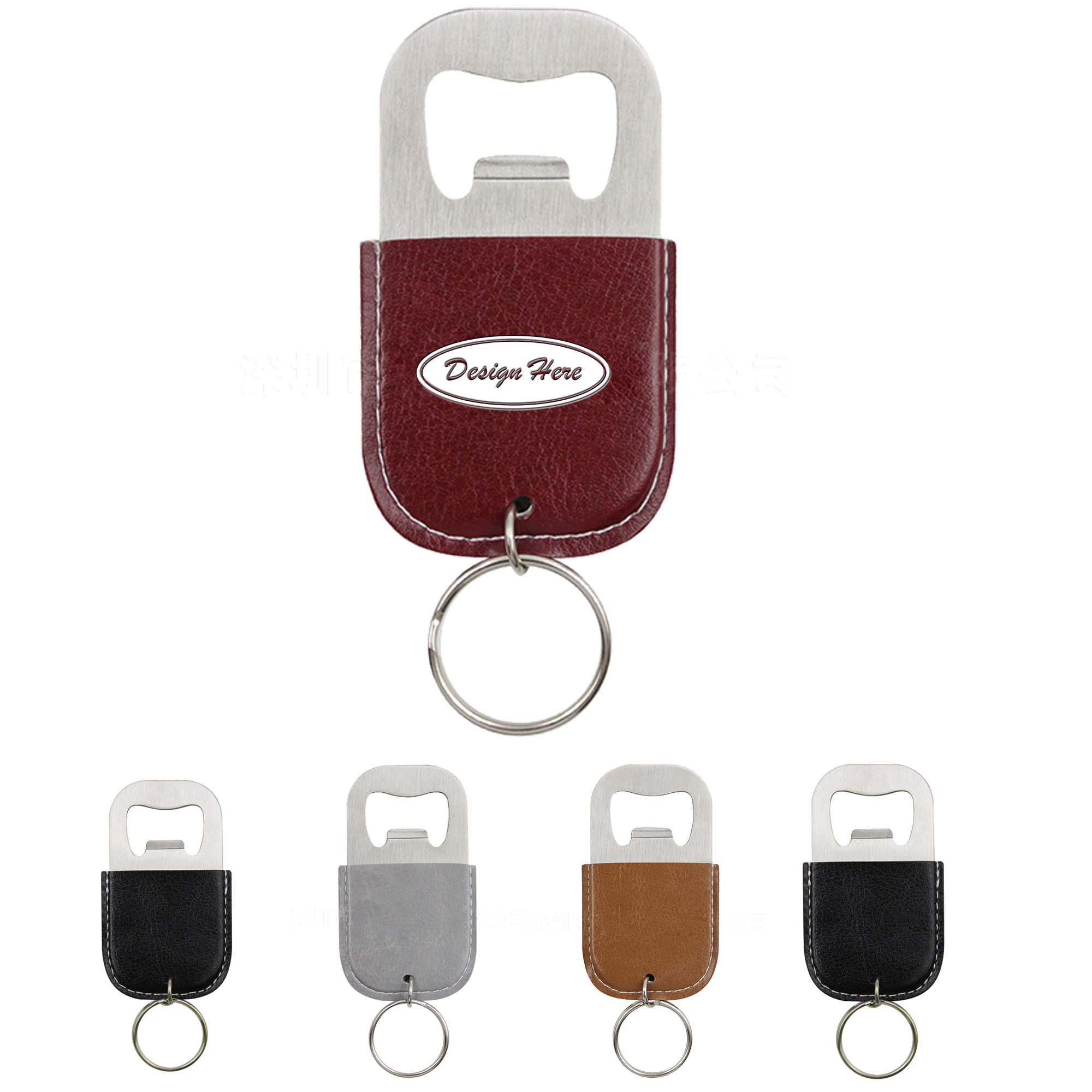 PU Leather Keychain with Bottle Opener 4