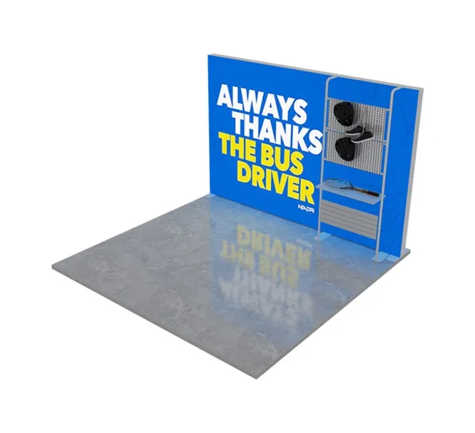 10ft Backlit Trade Show Display – LED Lightbox Display with Shelf 2