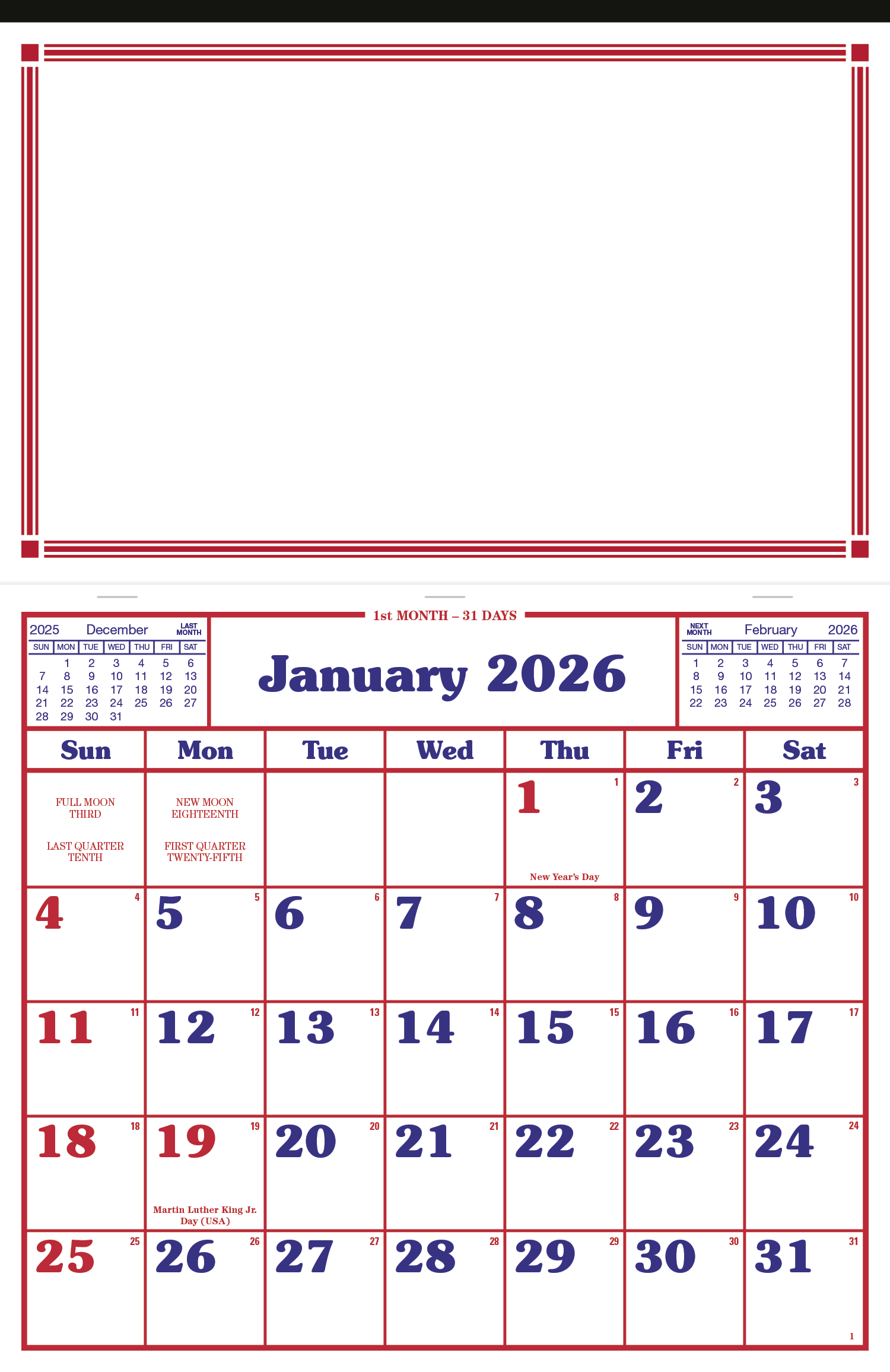 Skinner & Kennedy® Apron Style Calendar 31