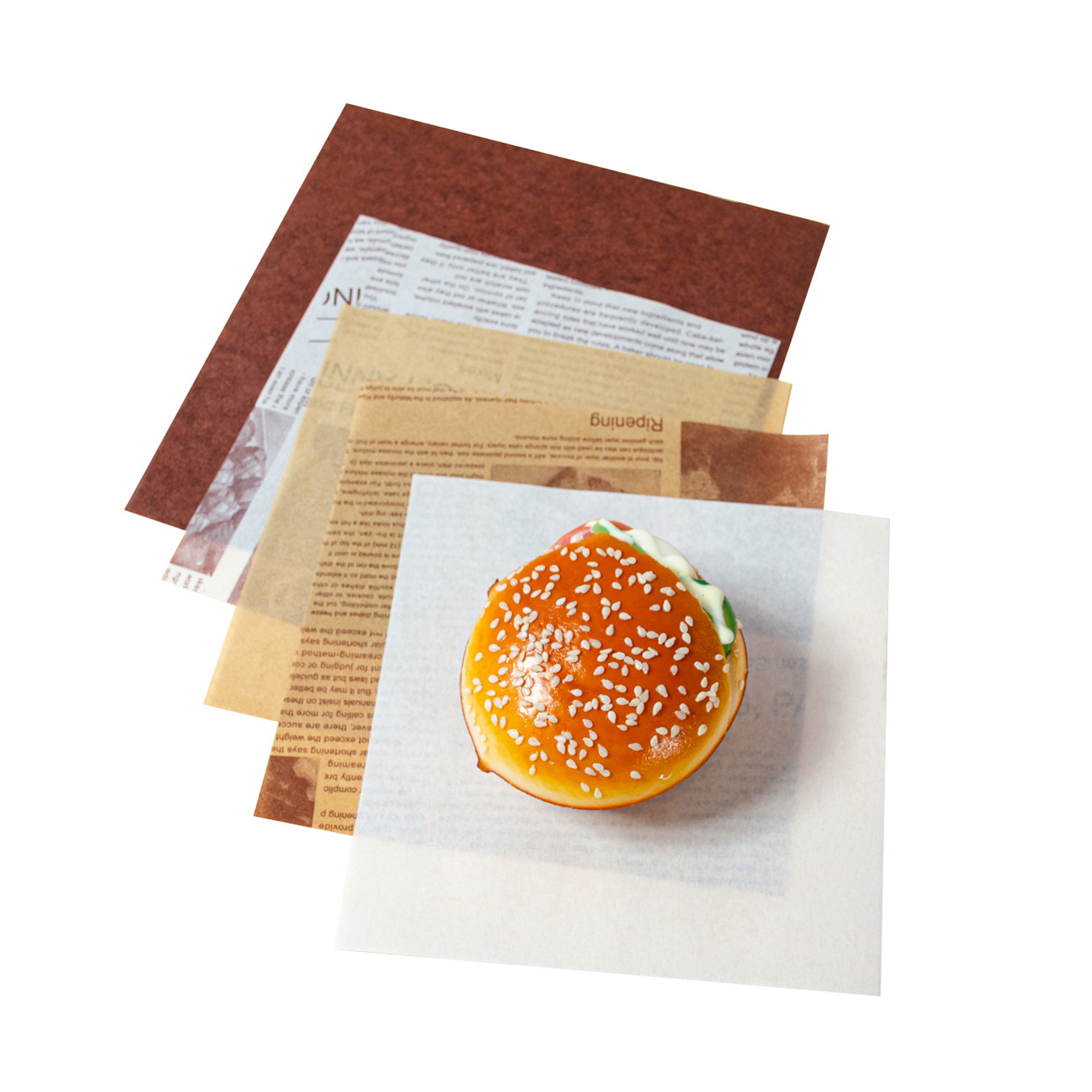 MOQ500 11.8" Greaseproof Sandwich Wrap Paper Sheets 3