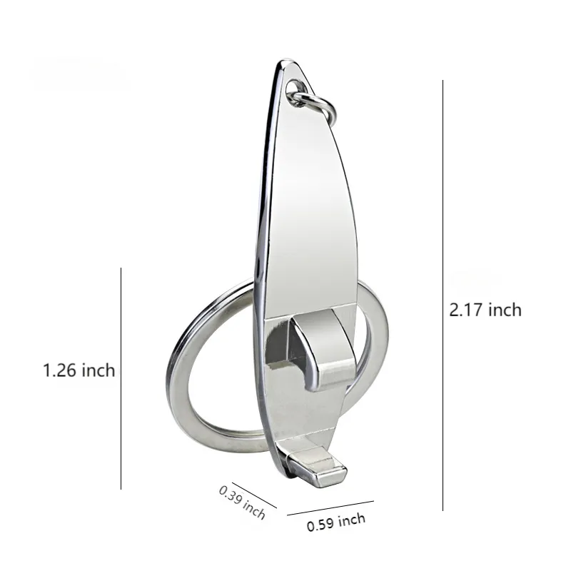 Metal Surf Board Bottle Opener Keychain 4
