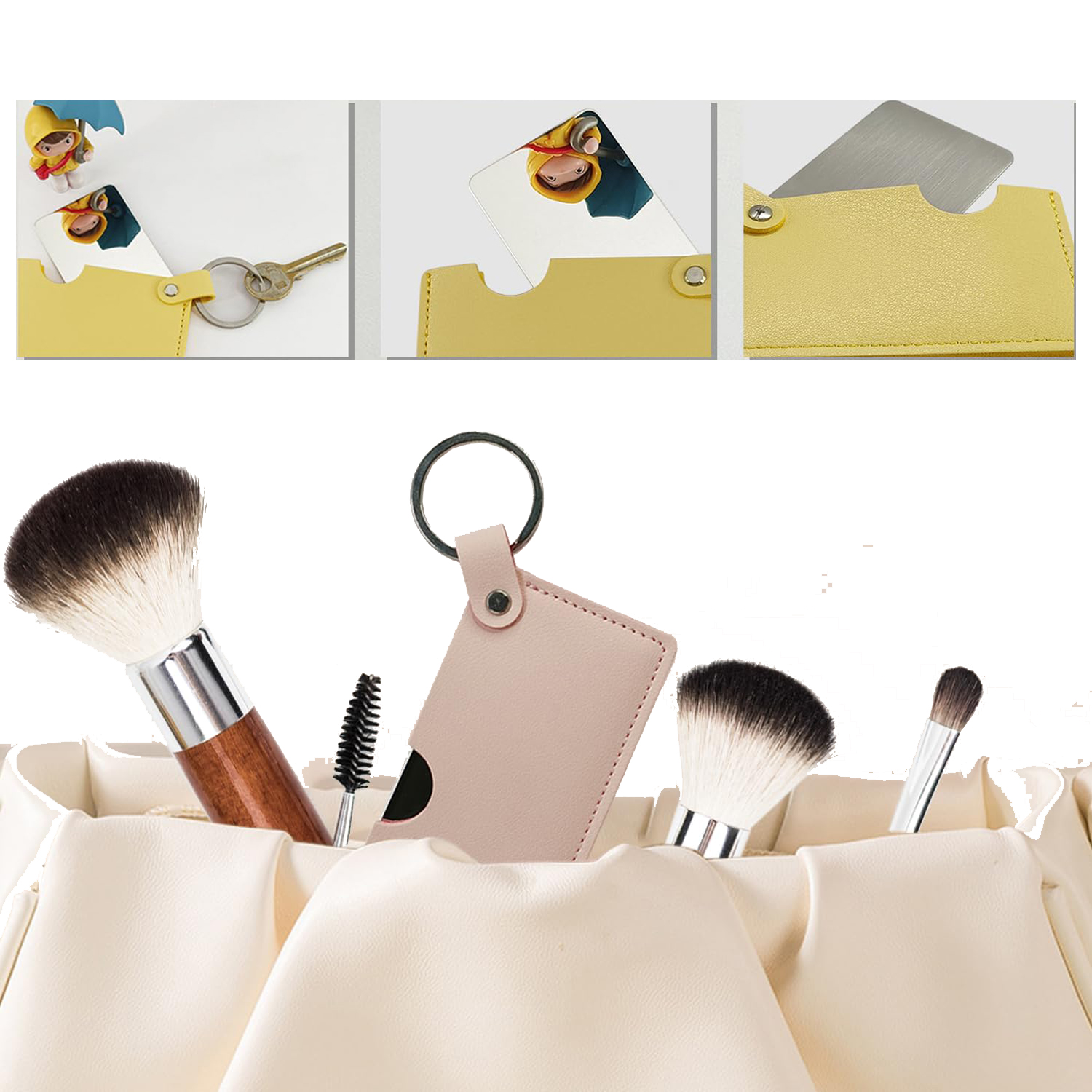 PU Leather Mirror Keychain 5