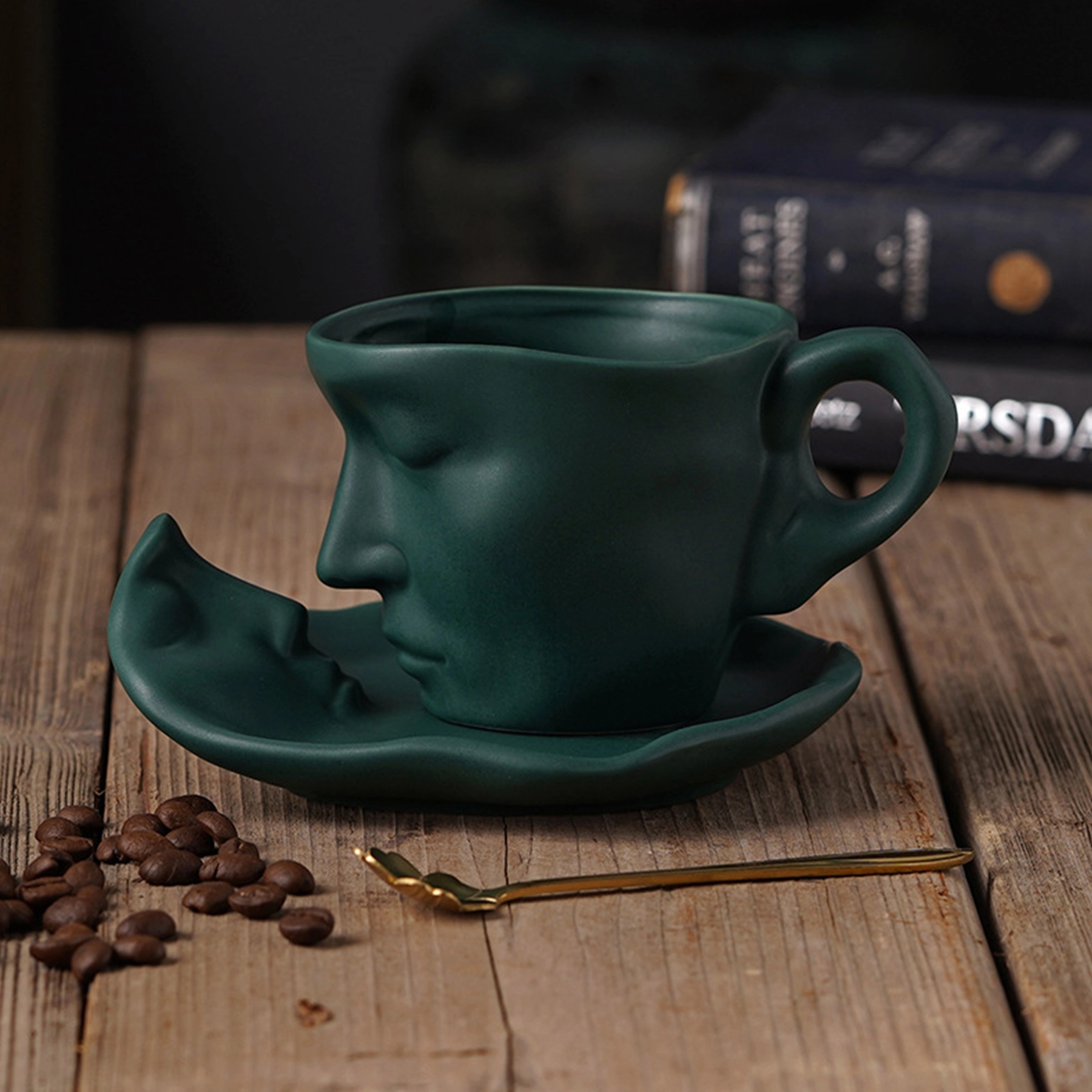 Kiss of Art Ceramic Coffee Cup and Saucer 2