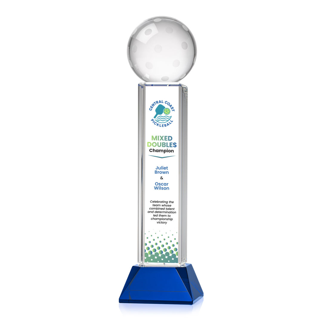 Pickleball VividPrint™ Award on Stowe Base - Blue 13