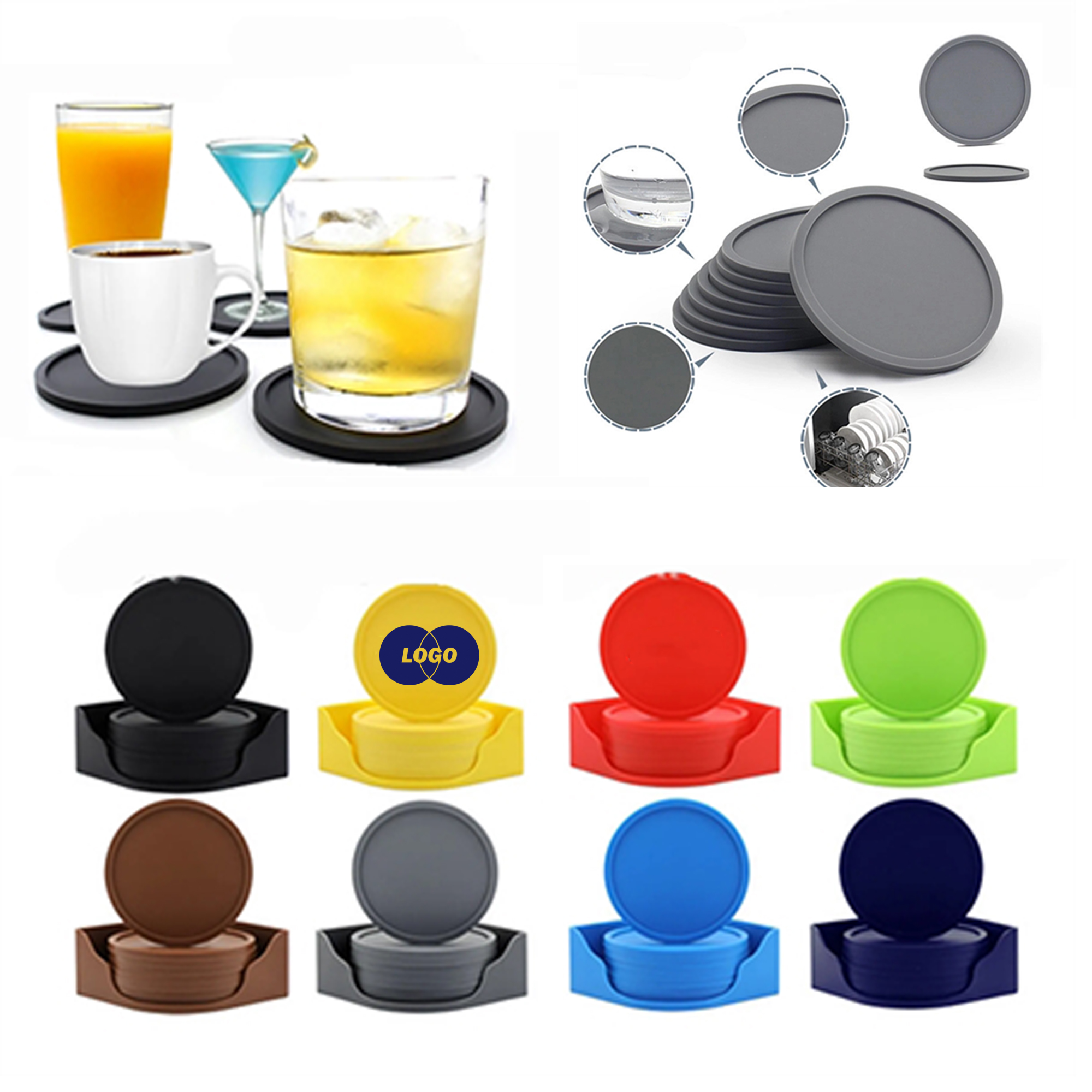 Safe 4" Thick Silicone Non-Slip Drink Coaster 4