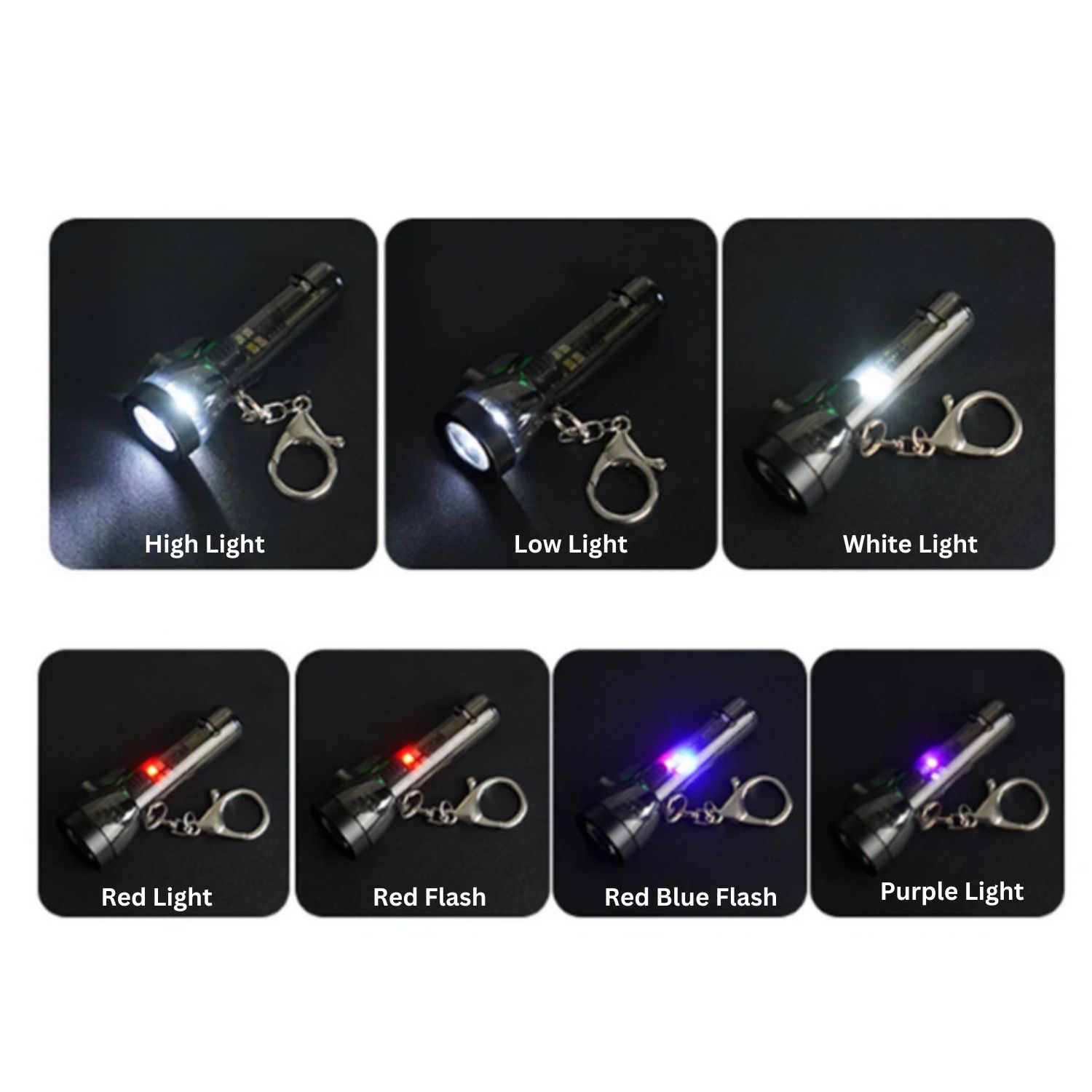 Mini LED Keychain with Warning Knife and Whistle 4