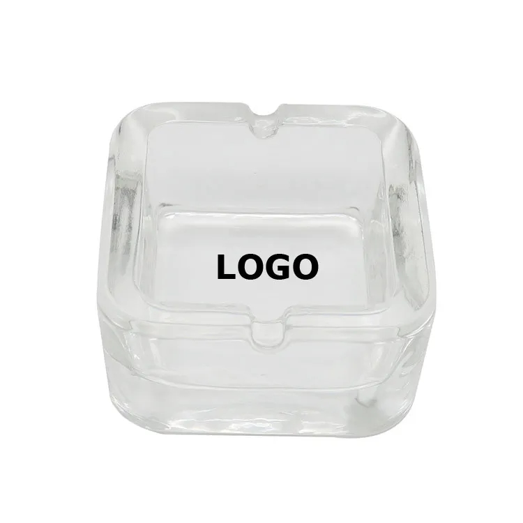 3.8'' Square Glass Cigarette Ashtray 3