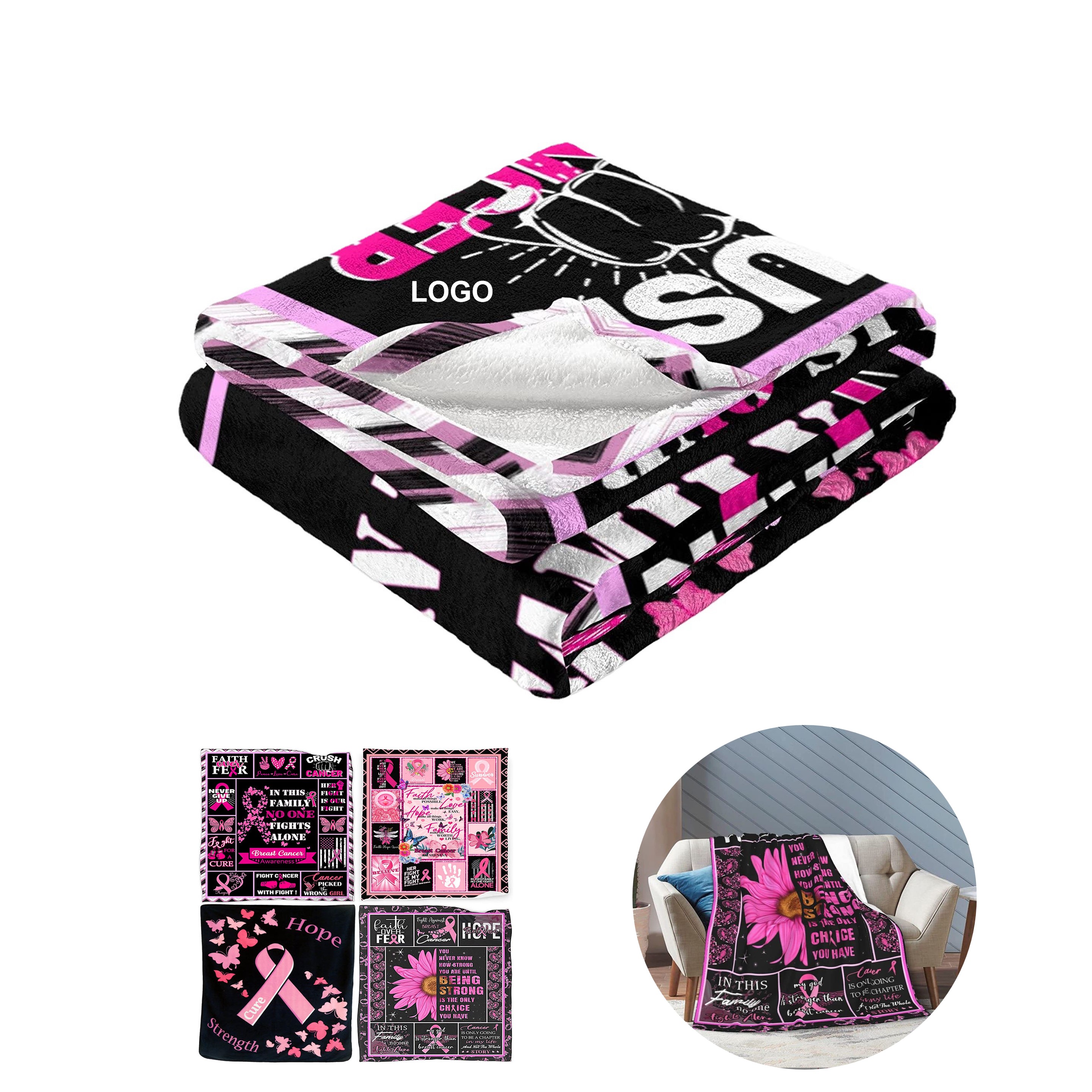 Breast Cancer Awareness Blanket (direct import) 2