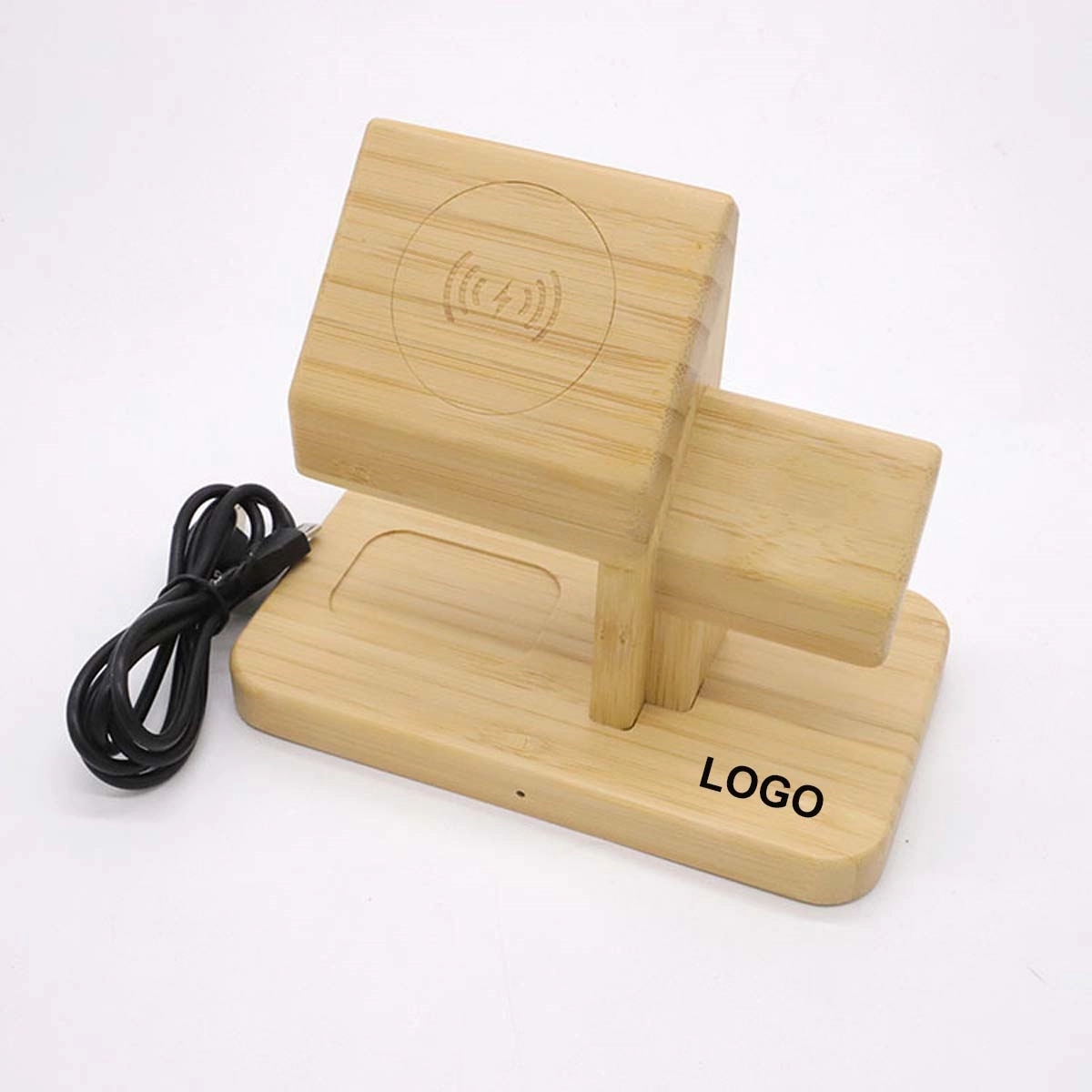 3 in 1 Bamboo Wireless Charging Station 3