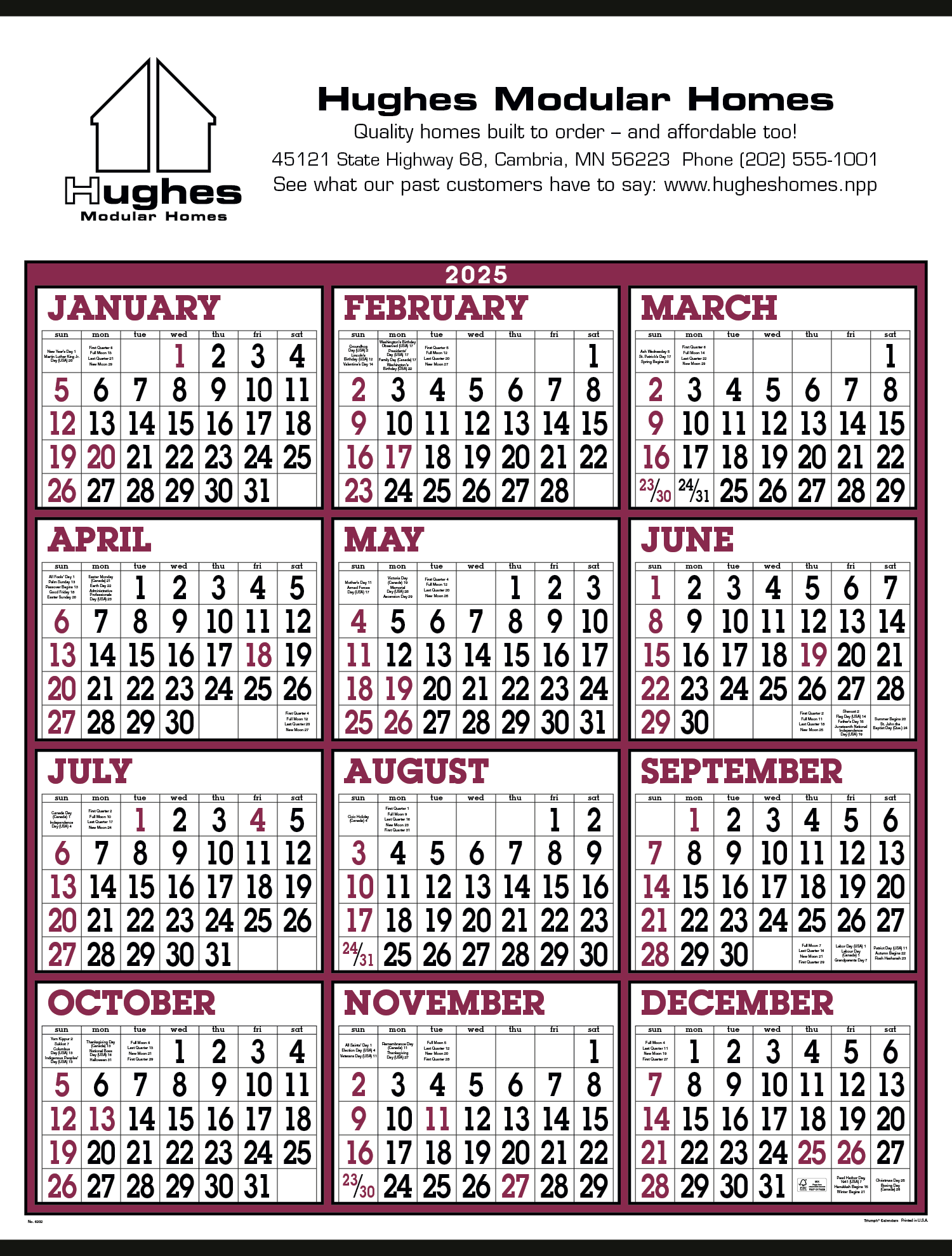 Triumph® Calendars Black & White Span-A-Year Non-Laminated Calendar 20