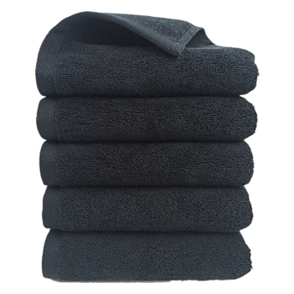 21S/S Cotton Black Fitness Hand Towel Wash Cloth 2