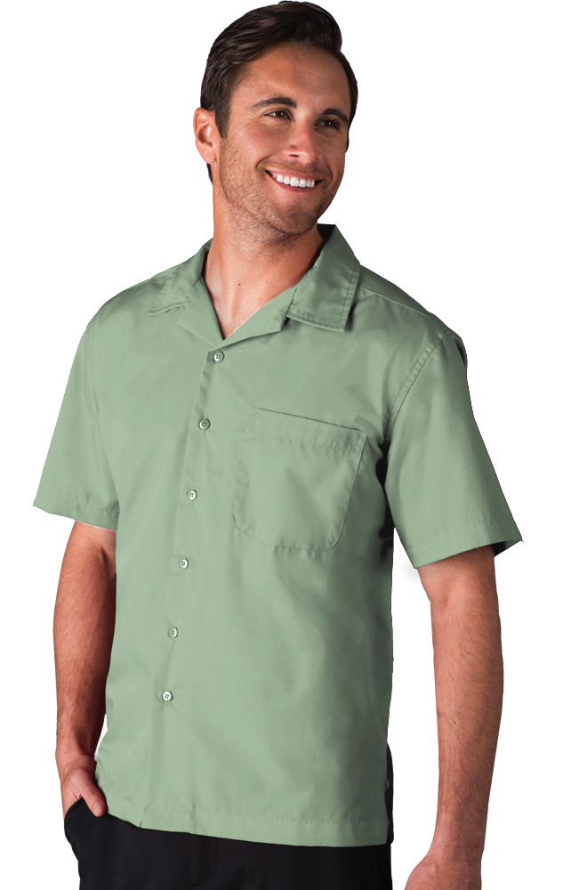 Men's Solid Poplin Camp Shirt 12