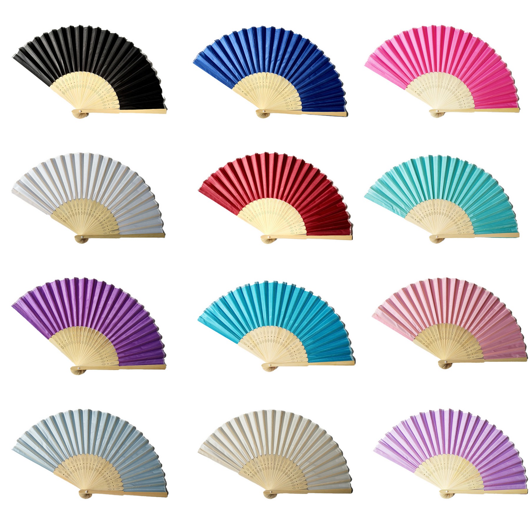 Full Color Folding Bamboo Paper Hand Fan 11