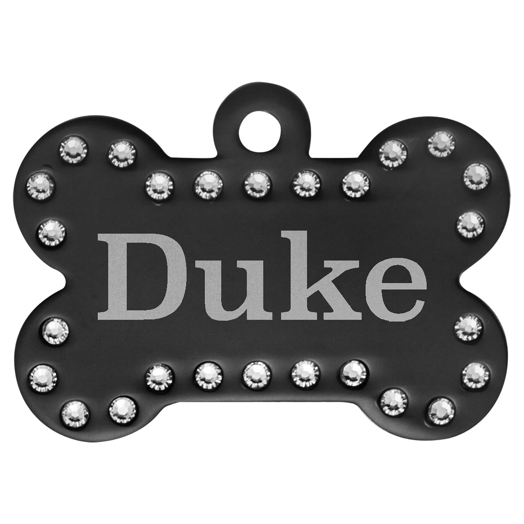 1 1/2" x 1" Black Anodized Aluminum Swarovski Bling Bone with Tab 1