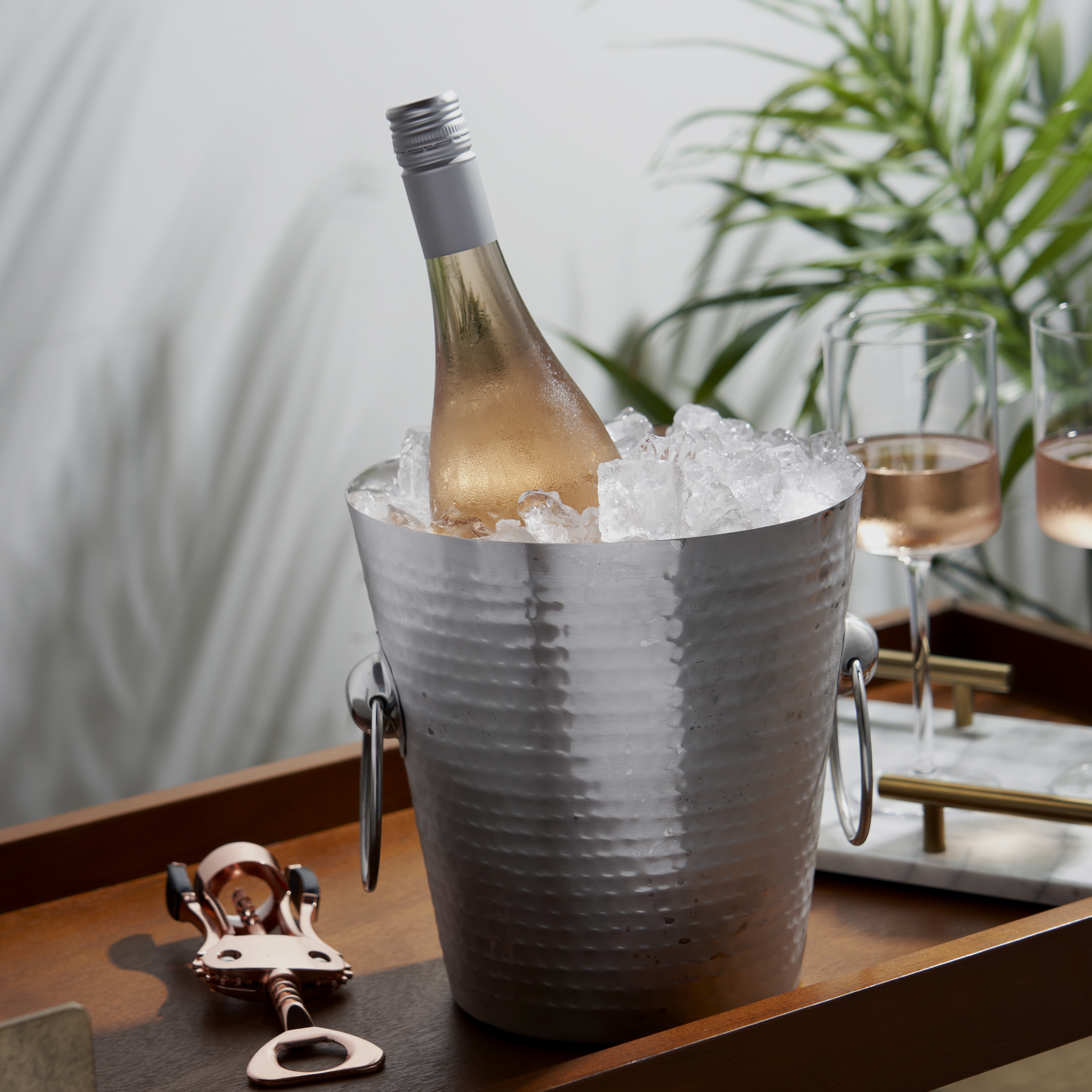 Viski® Hammered Ice Bucket 7