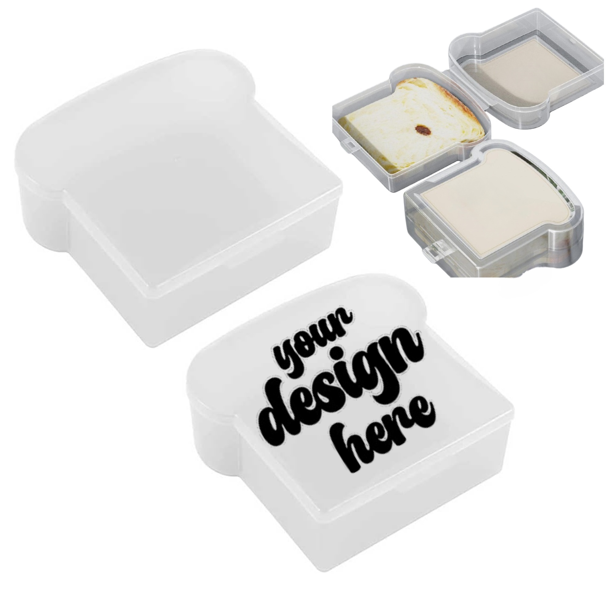Plastic Sandwich Container Toast Shaped Sandwich Box 2