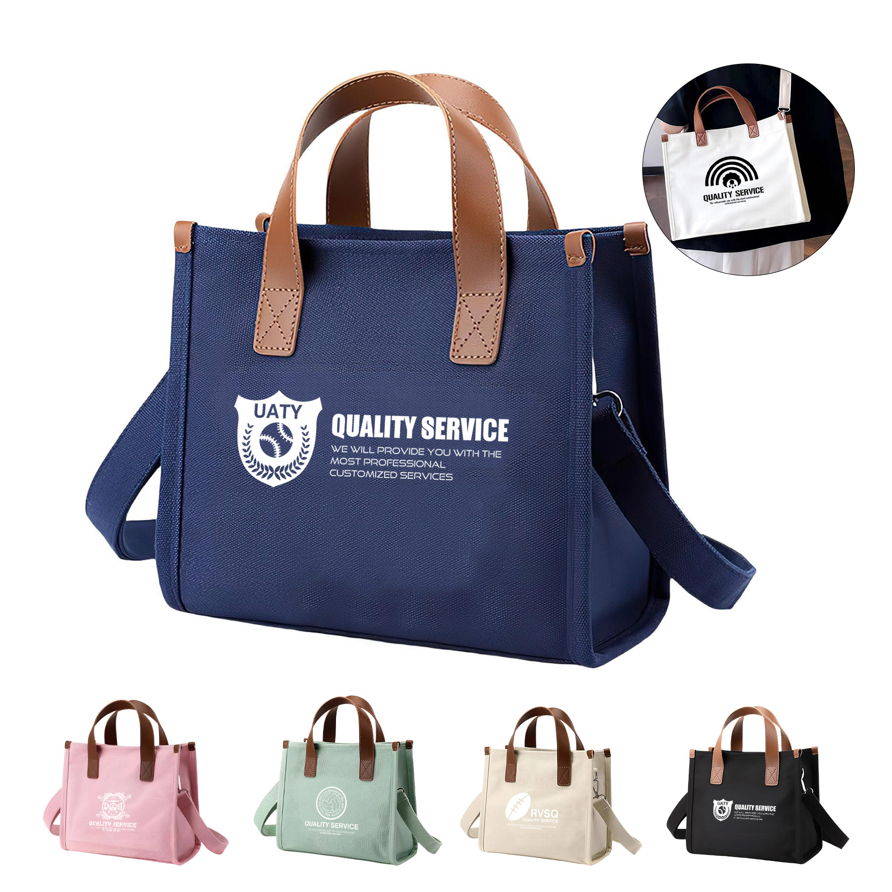 12OZ Magnetic Buckle Crossbody Canvas Bag (13.4'' x 11.4'' x 4.6'') 6