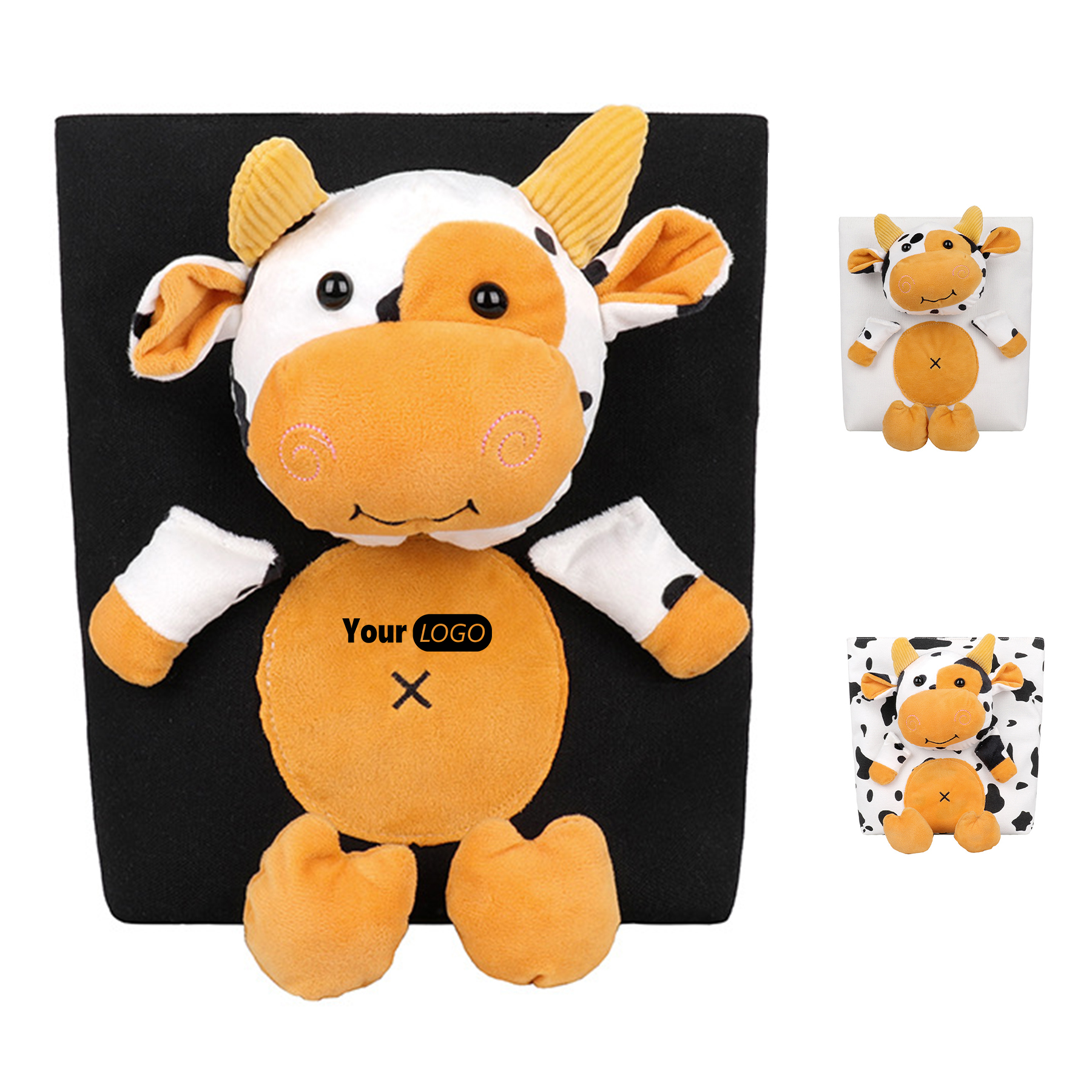 Canvas Cartoon Cow Large Capacity Tote Bag 4