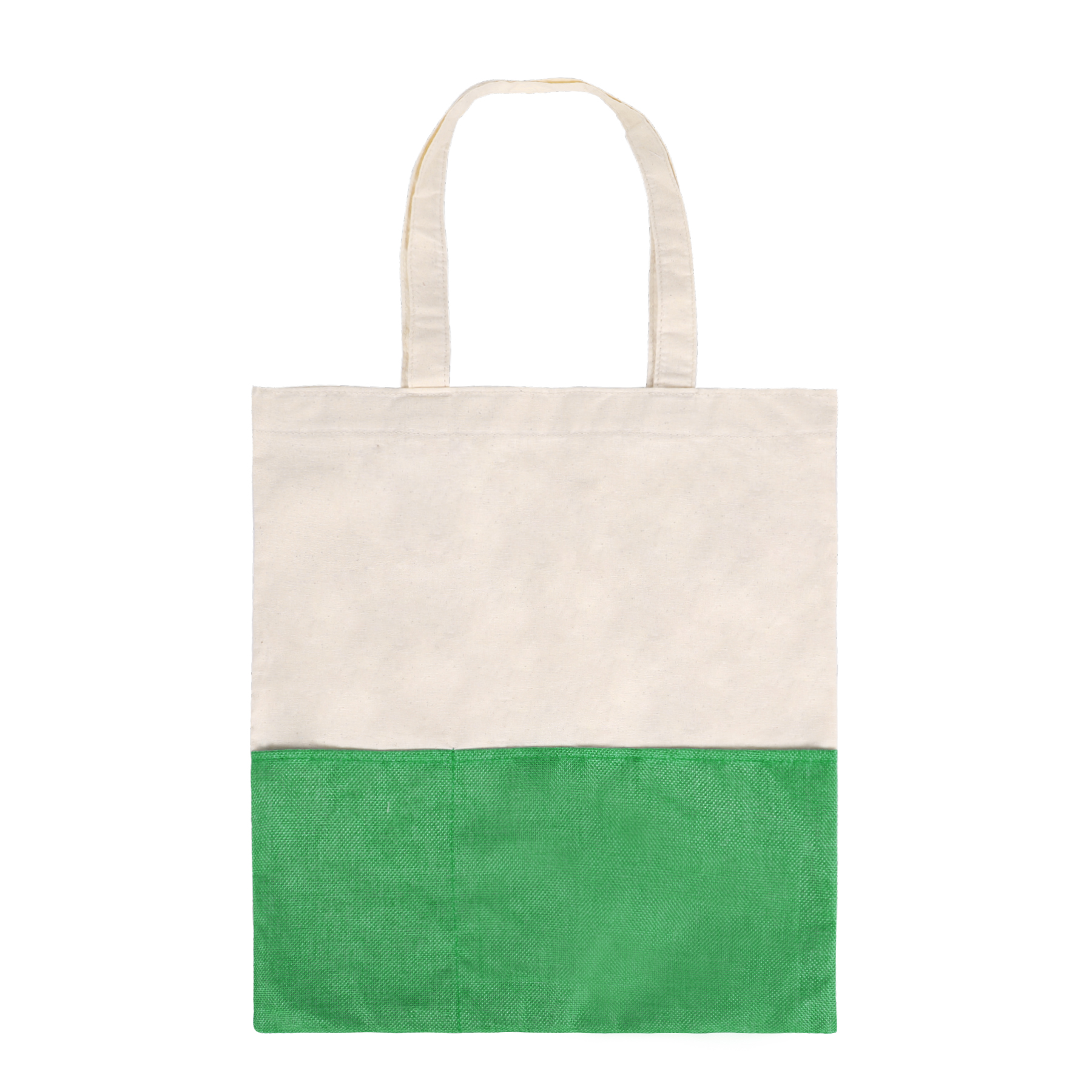 Two-Tone Cotton/ Burlap Tote with Pocket, custom tote bag with logo imprint 14