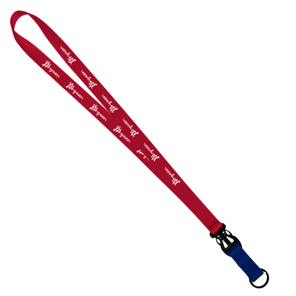 3/4" Multi color (Top and bottom) Nylon Lanyard with Plastic Slide Buckle R 321