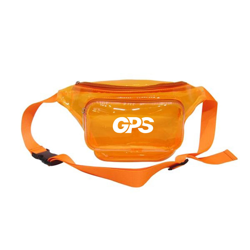 2 Zipper Pockets Clear PVC Fanny Pack 5
