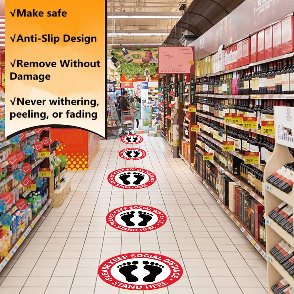 Social Distancing Floor Decal Stickers- 0.30mm thickness 15