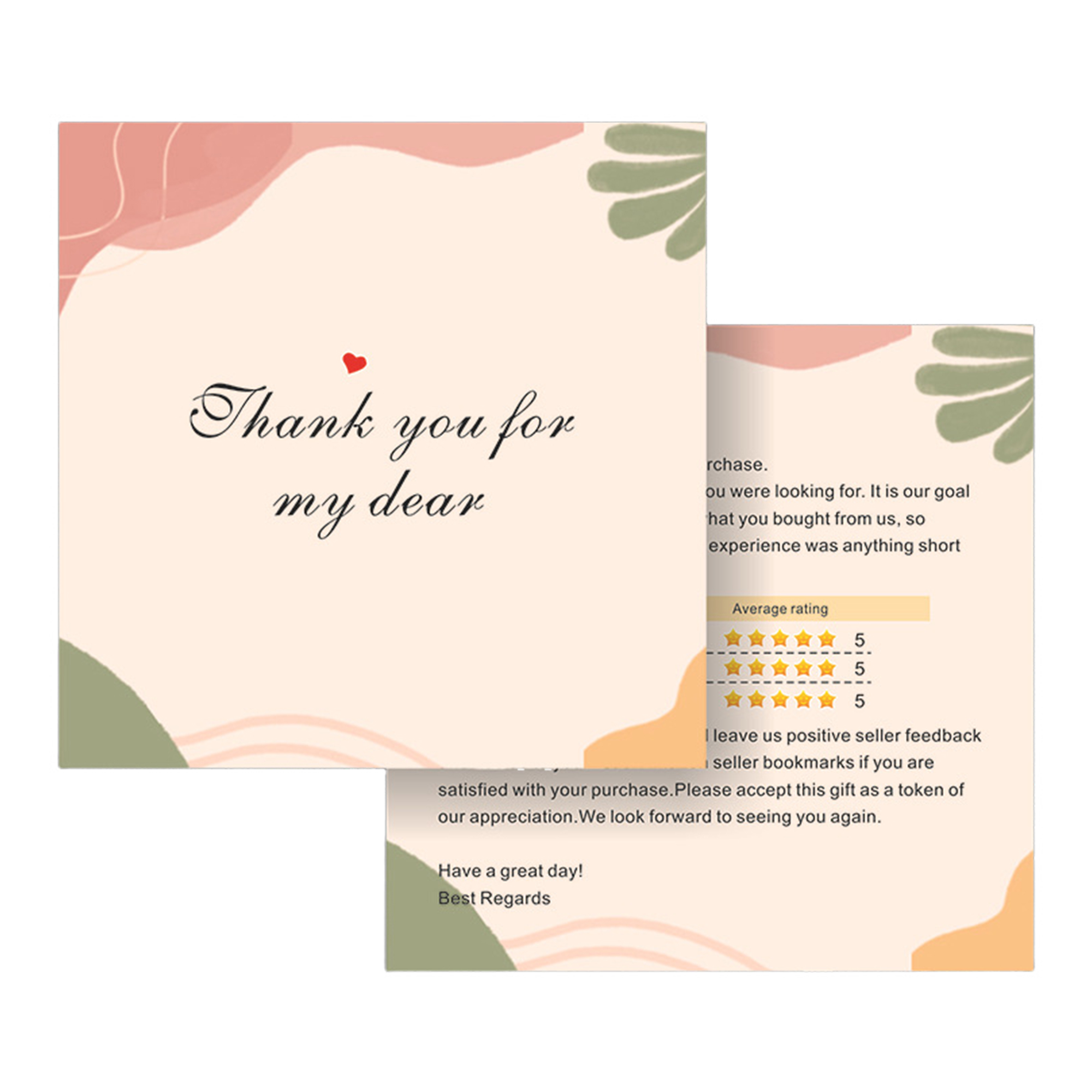 Thank You Card with Eggshell Pattern 2