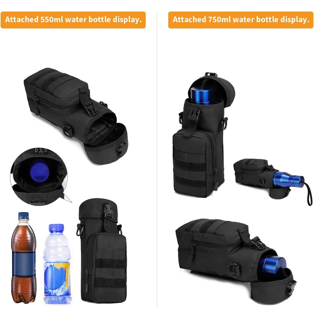 Tactical Kettle Bag Bottle Holder Outdoor Hiking Pouch 5