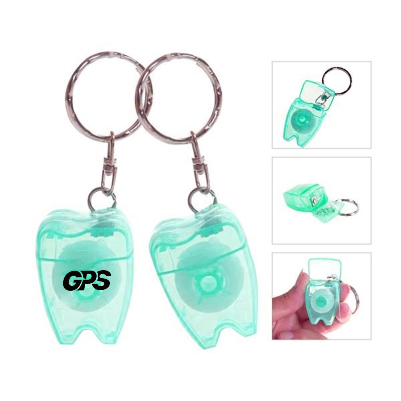15 Meter Tooth Shaped Dental Floss With Keychain
