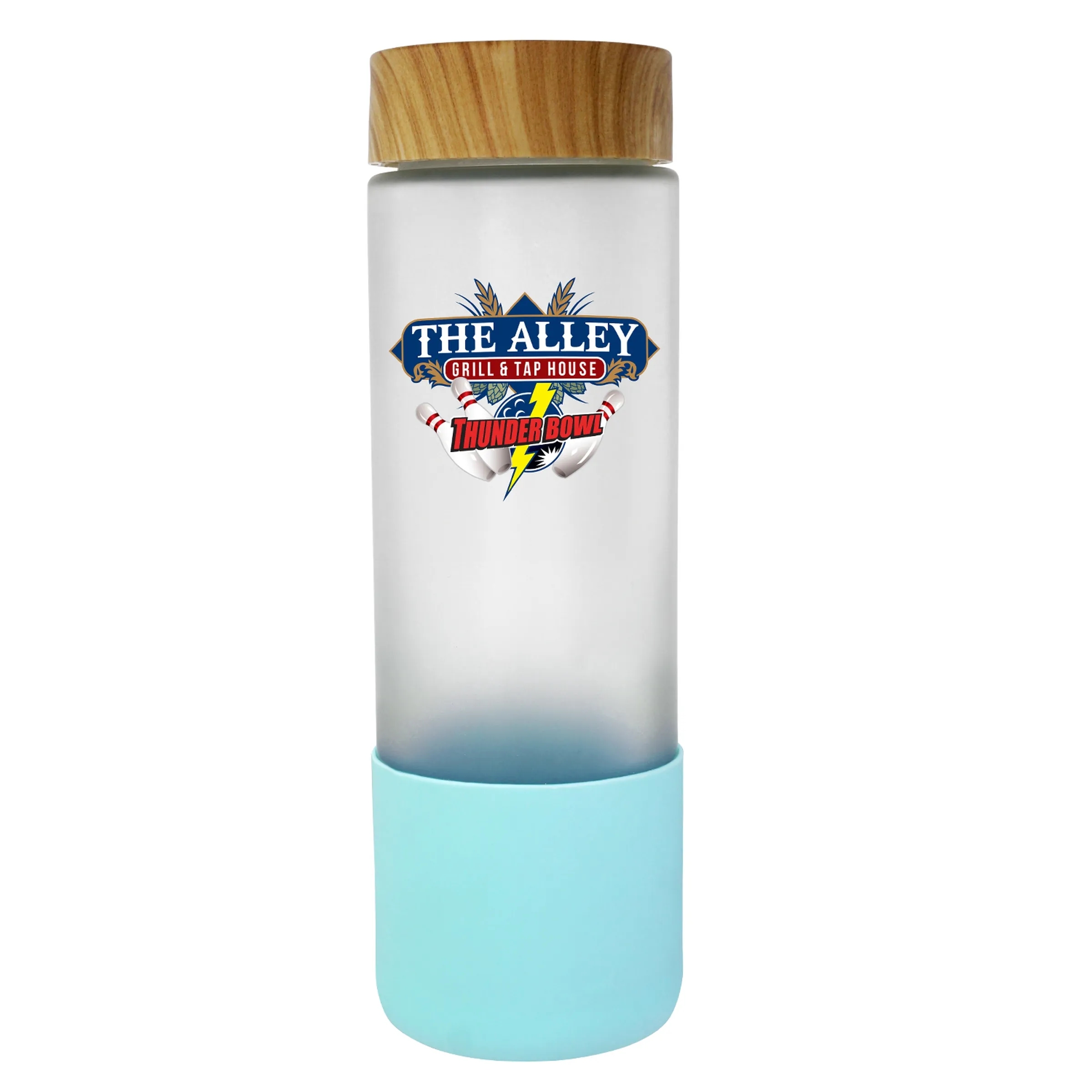 Bamboo Pattern 22 oz. Full Color Frosted Glass Grip Bottle 10
