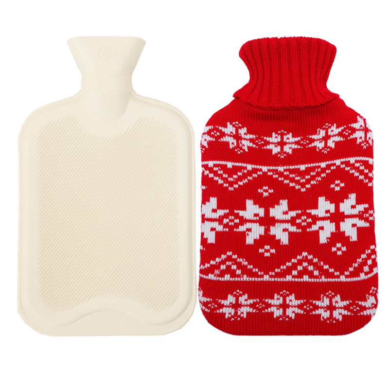 1000ml Rubber Hot Water Bottle With Knitted Cover 1