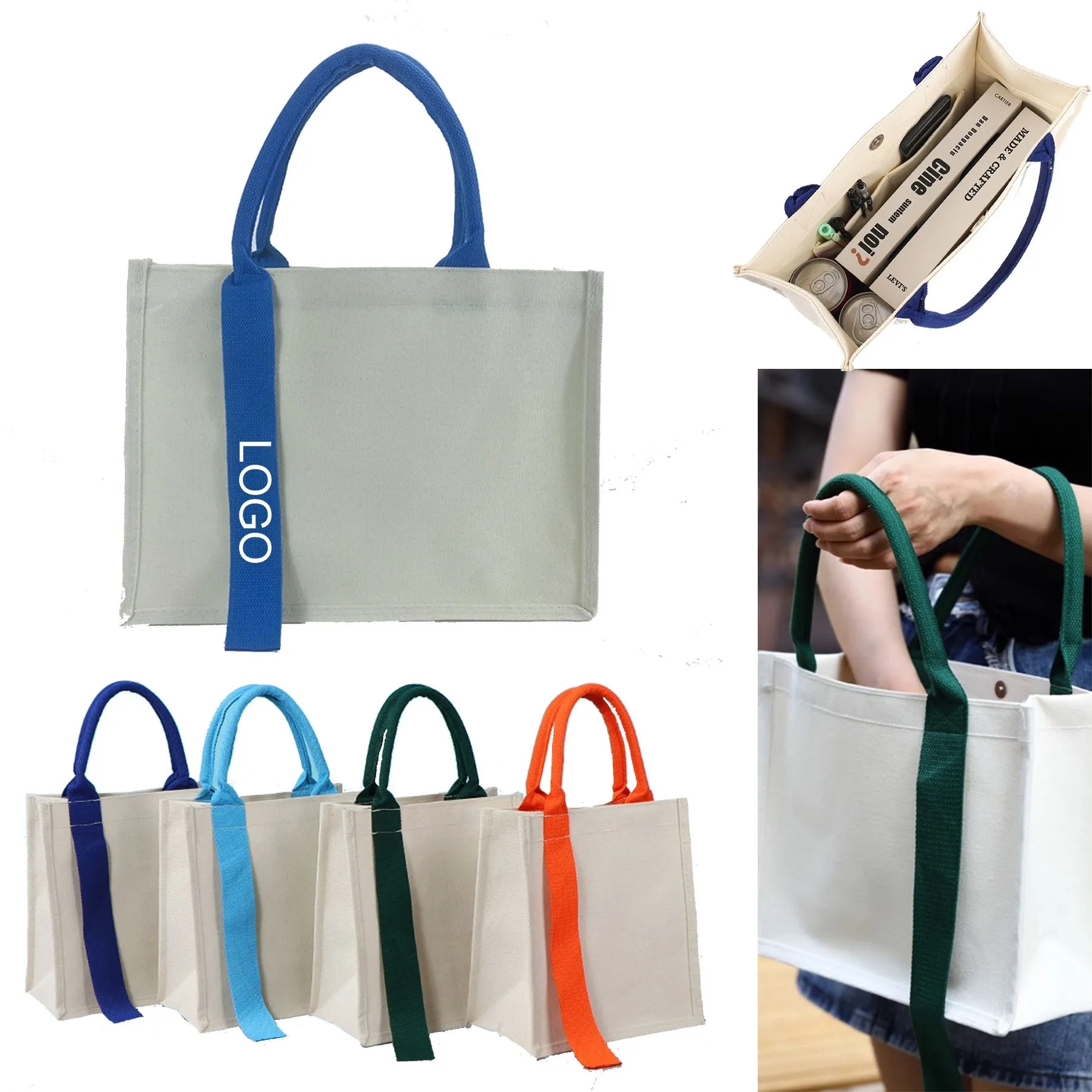 Portable stereo streamer canvas Tote bag, custom tote bag with logo imprint 8